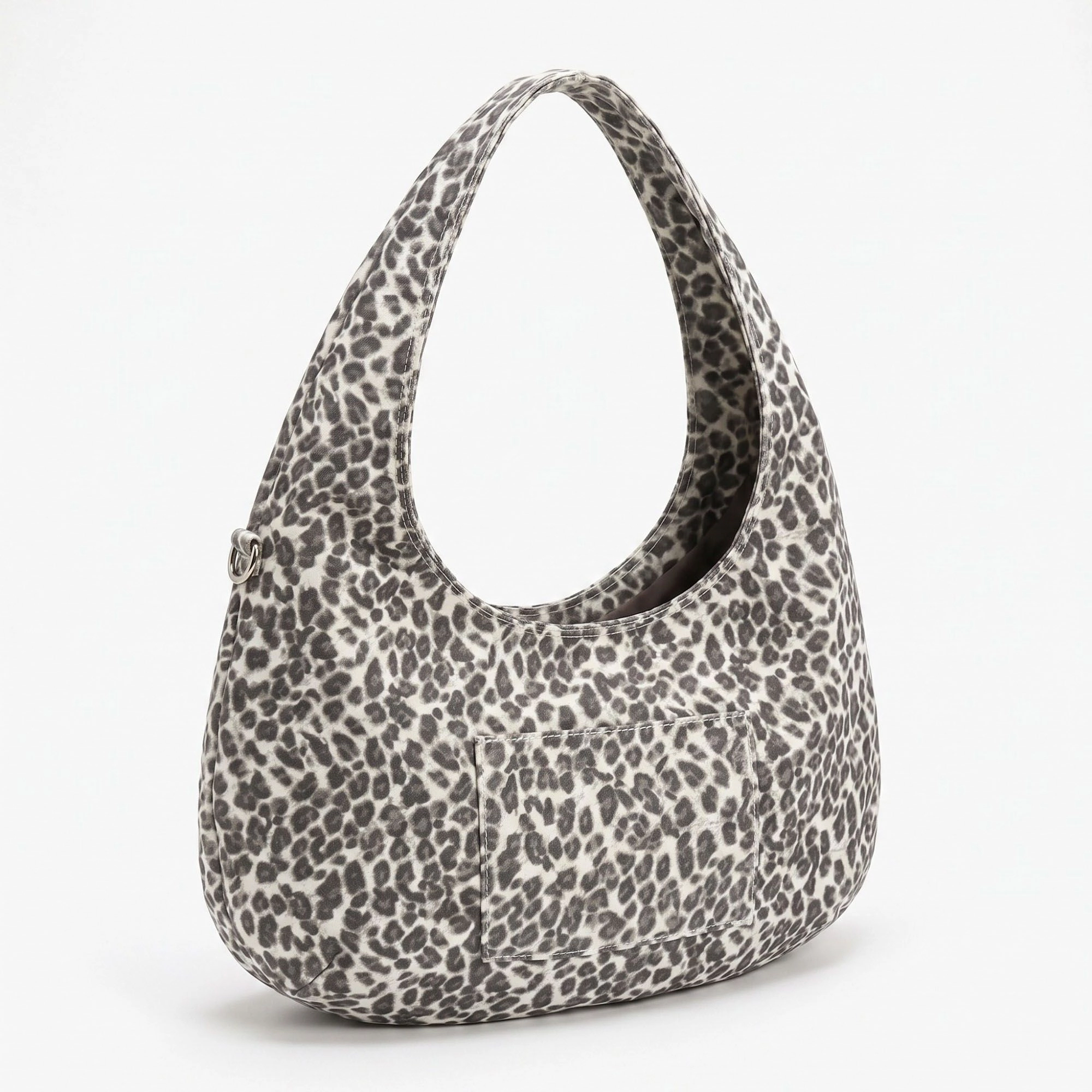 Alilang Women's Leopard Print Hobo Tote Bag with Wide Shoulder Strap and Exterior Pocket 12.5x8x0.4in