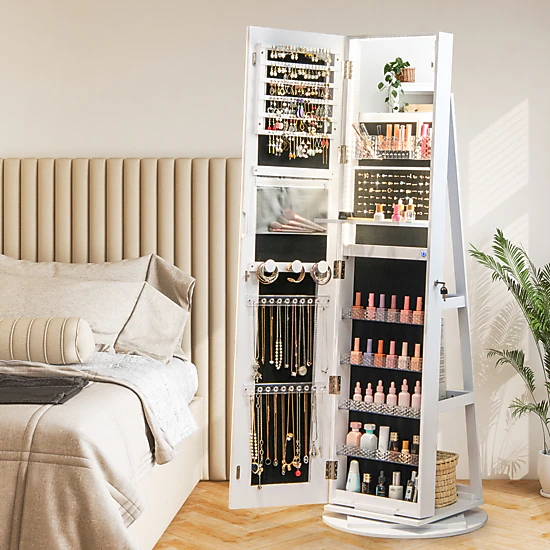 Hivvago Standing Jewelry Cabinet with Adjustable LED Lights