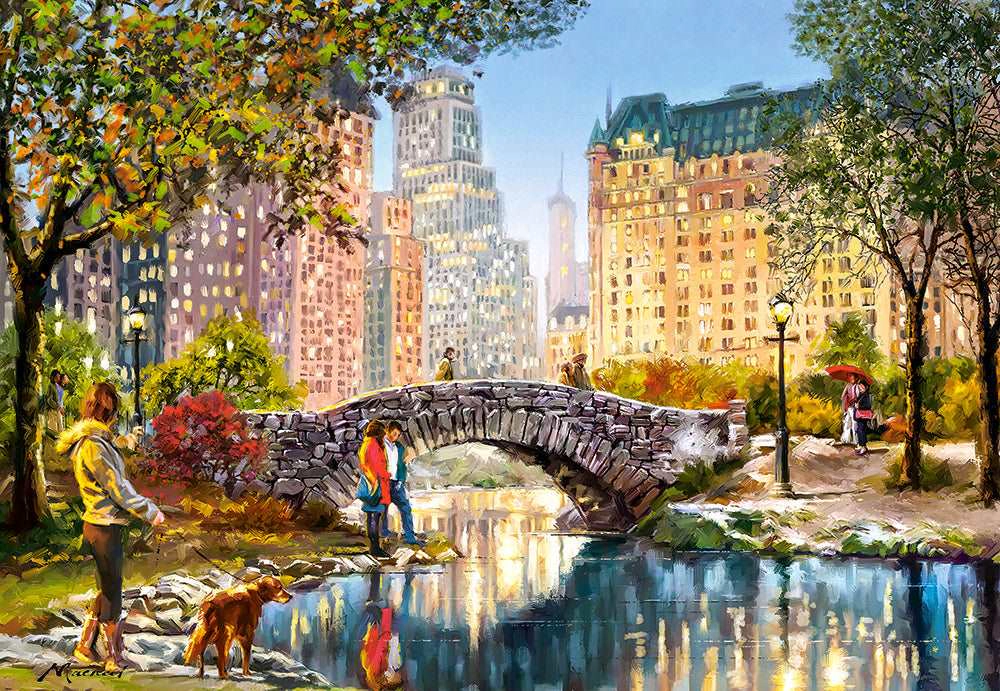 CASTORLAND 1000 Piece Jigsaw Puzzle, Evening Walk Through Central Park, Manhattan Puzzle, New York, USA, C-104376-2