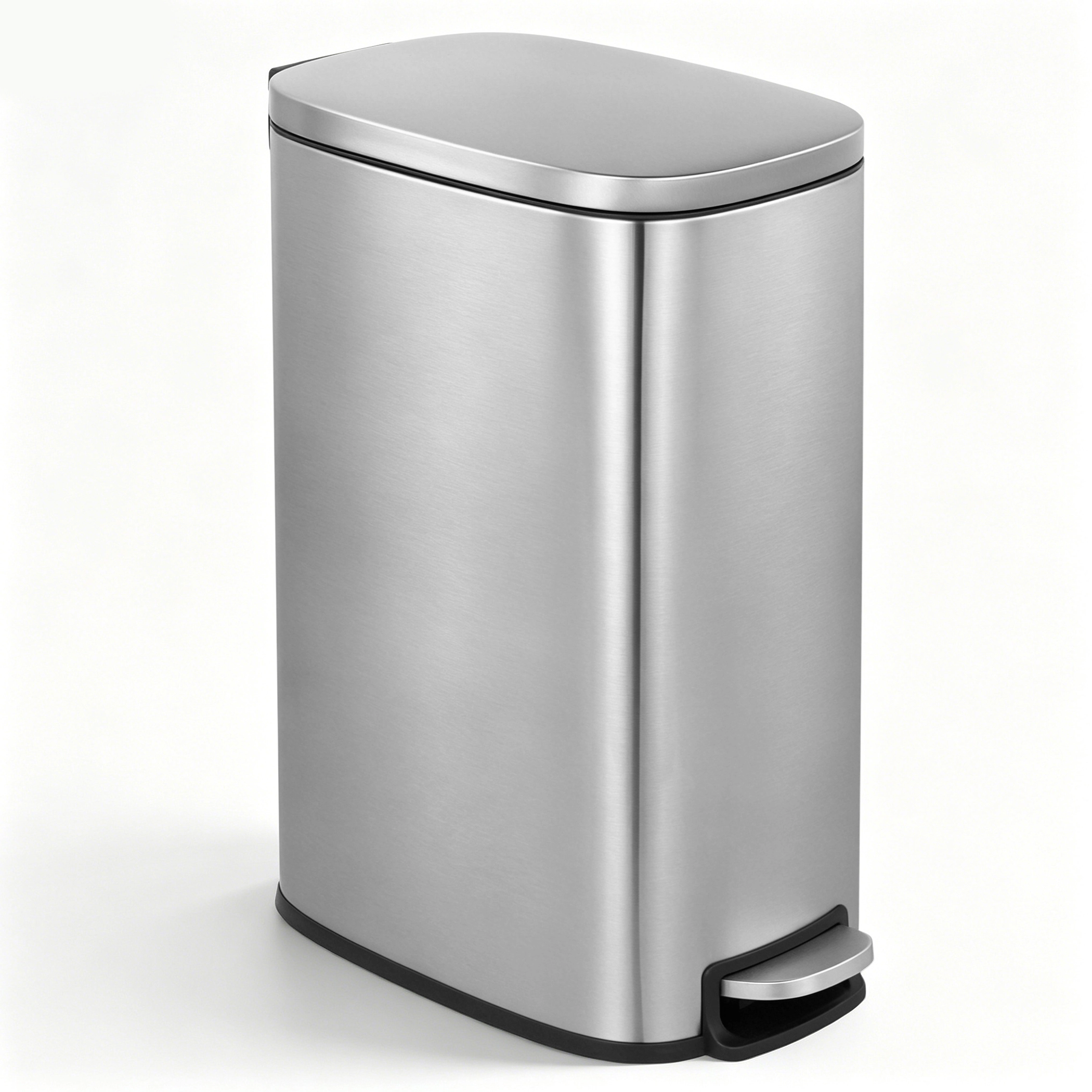 Innovaze 13 Gal./50 Liter Slim Stainless Steel Step-on Trash Can for Kitchen