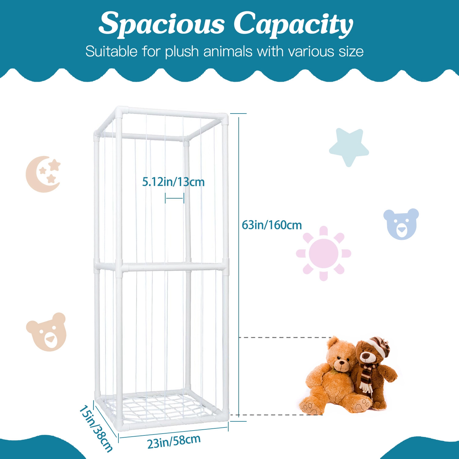 GBruno Standing Plush Toy Storage Organizer