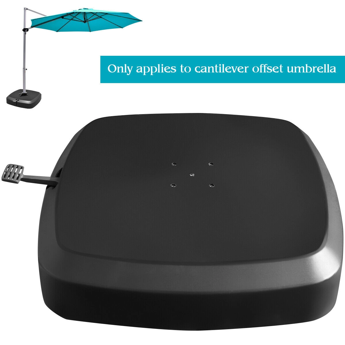 Slickblue Wheeled Cantilever Umbrella Base for Patio, Deck, Garden and Poolside Umbrellas