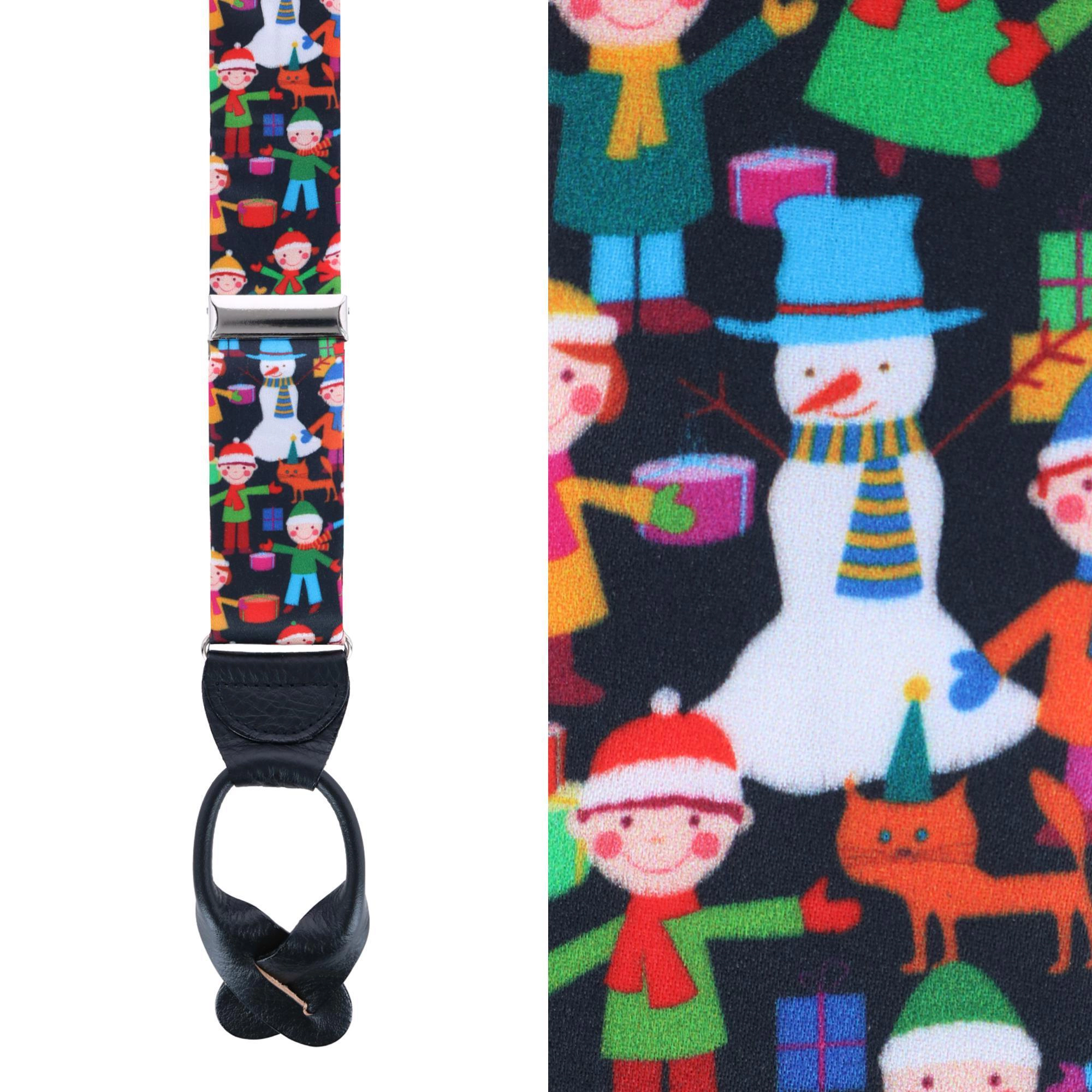 Trafalgar Happy Holidays Children Gift Exchange Silk Button End Suspenders