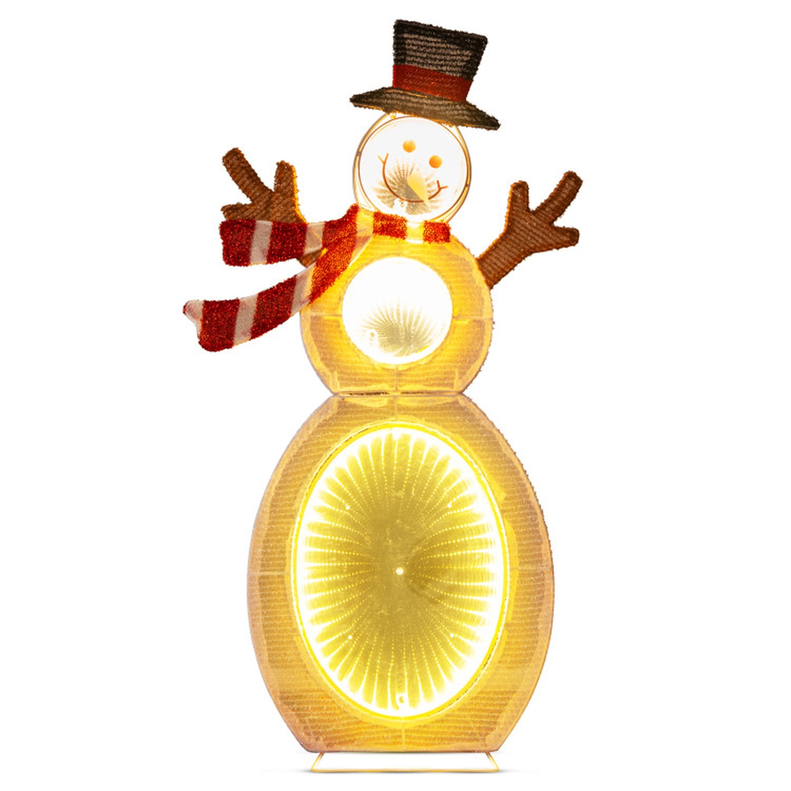 SUGIFT 105-LED Lighted Tabletop Snowman Decoration with Mirror Design 2.6-ft Tall Multicolor 1-Piece