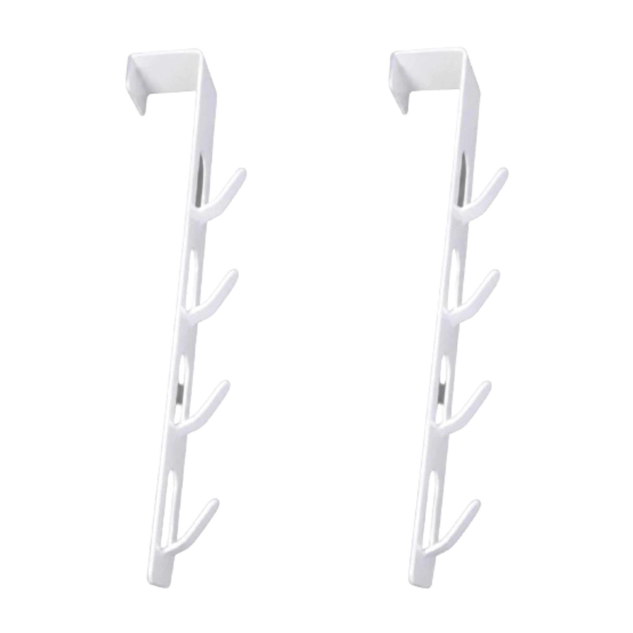 Home Collection Over-the-Door 4 Hook Hangers White Closet Organizer Pack of 2