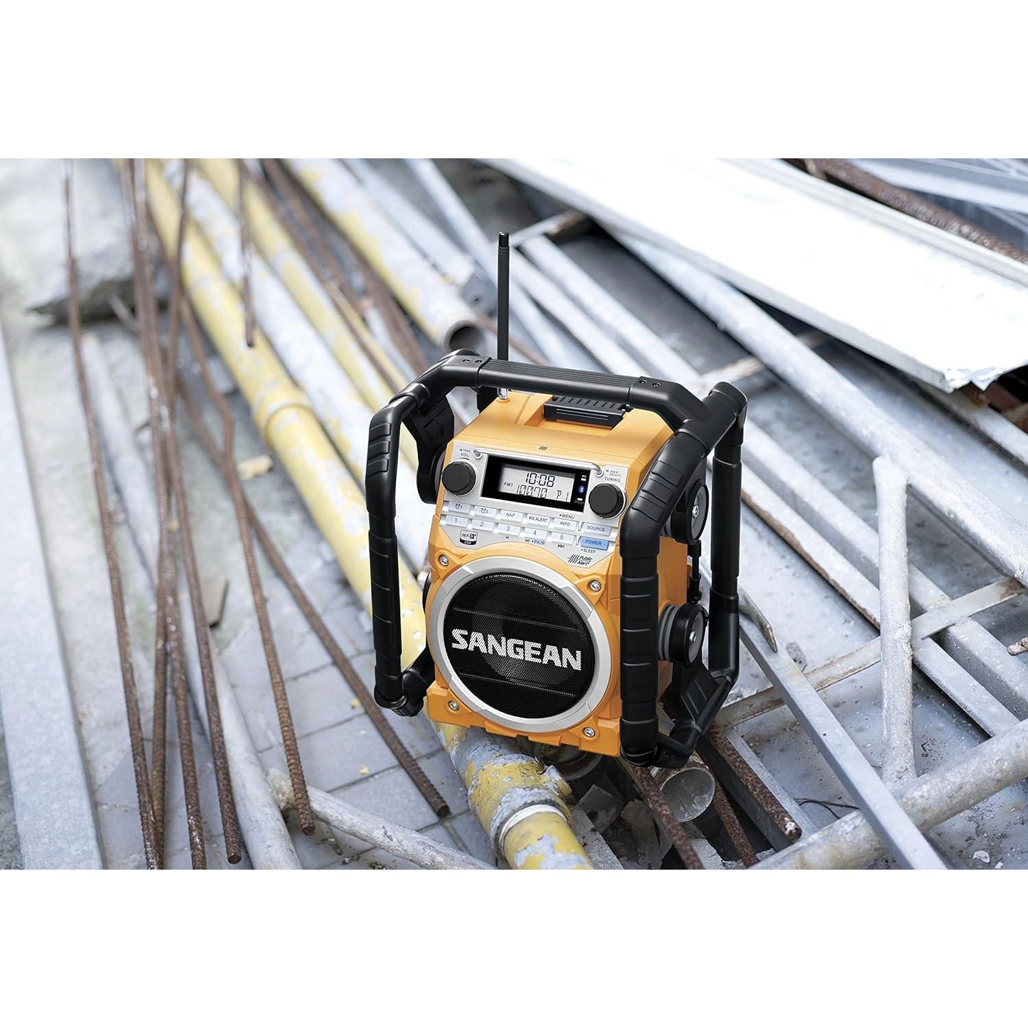 SANGEAN U4 Weather Alert Radio - Bluetooth AM/FM with Aux-in, Rechargeable Ultra-Rugged Digital Tuning Yellow