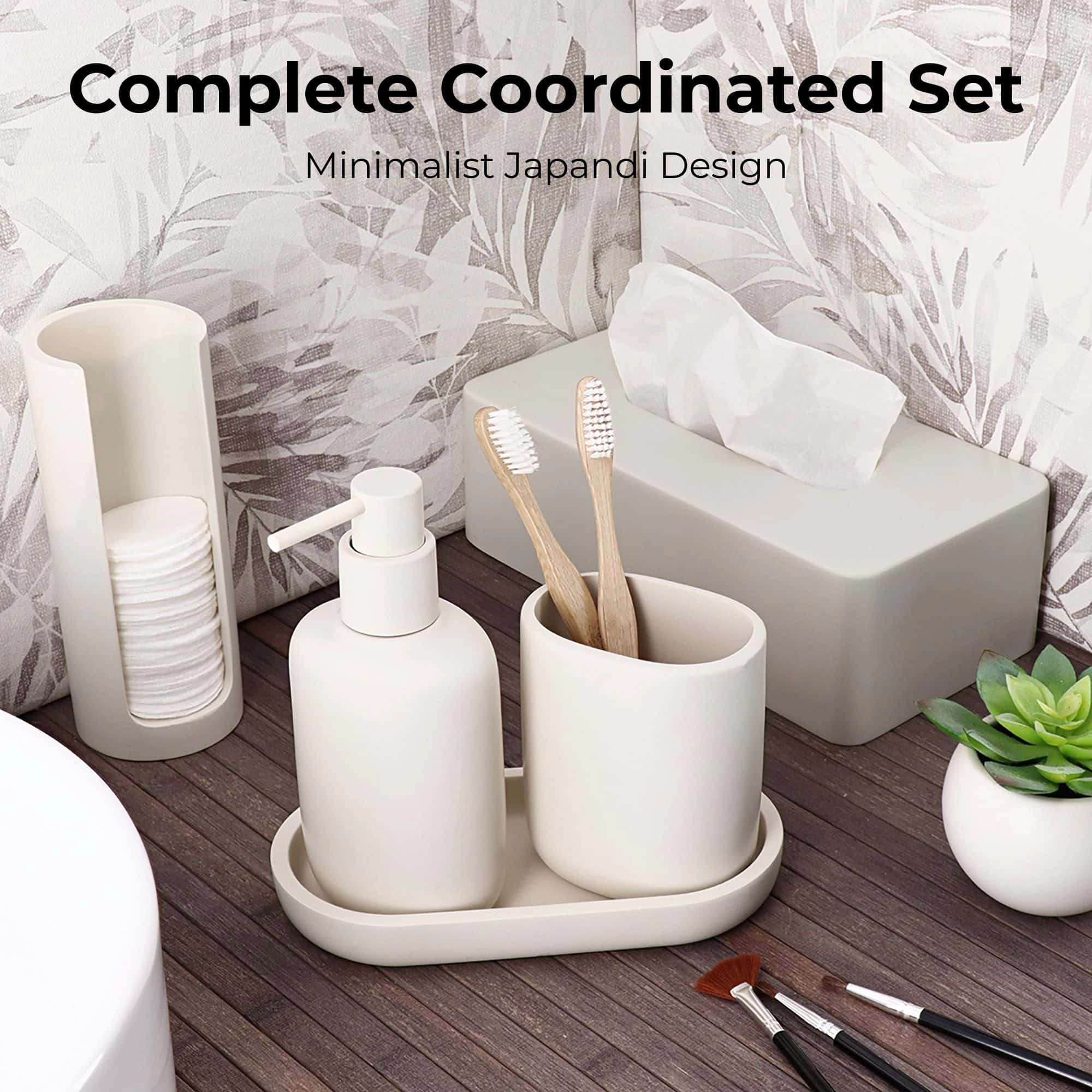 Evideco Oval Matte Polyresin Toilet Brush Set, 2-Piece