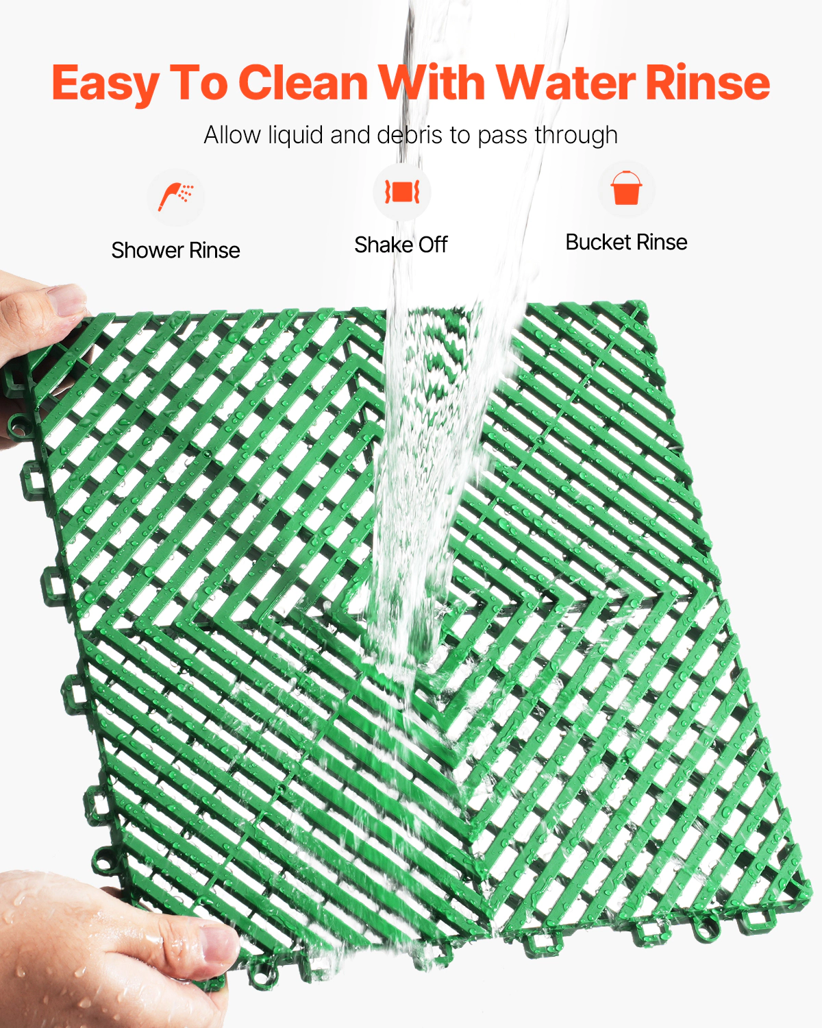 HONGGE Interlocking Drainage Mat Modular Interlocking Cushion Splicing Drainage Mats Non-Slip PP Drainage Floor Tile