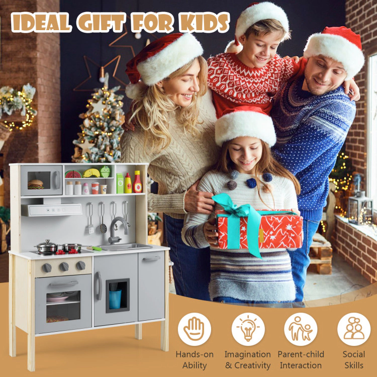 Hivvago Wooden Pretend Play Kitchen Set for Toddlers