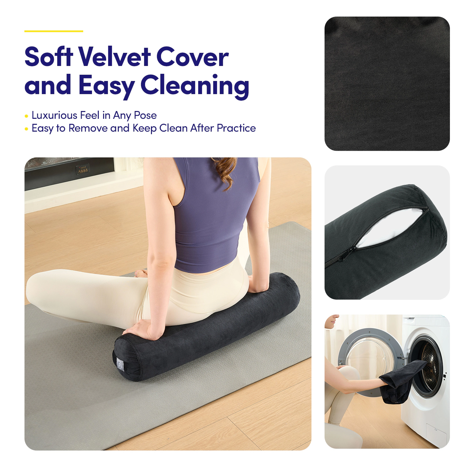 Sweet Home Collection Yoga Bolster Meditation Pillow