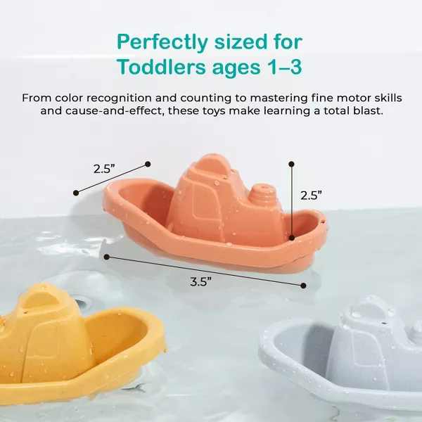 Sperric Floating Boats Bath Toys for Babies & Toddlers, Bath Toy Set for Kids, Mold-Free Water Table Toys, Educational