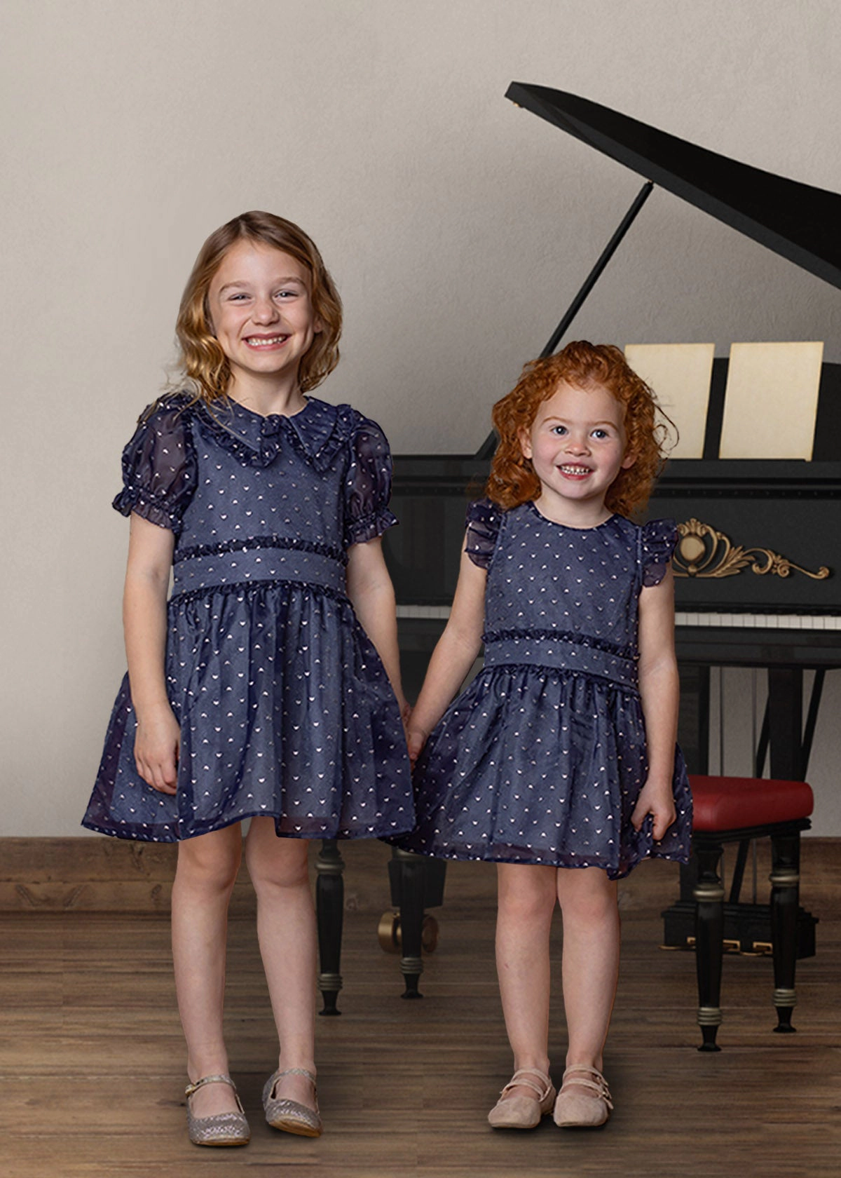 Isobella and Chloe Majesty Flutter Sleeve Organza & Sparkling Knit Dress
