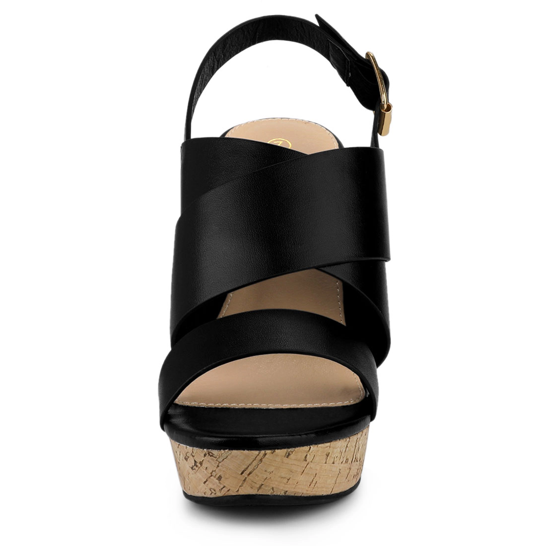 BLISSFUL STEP Women's Wood Wedges Platform Wedge Sandals