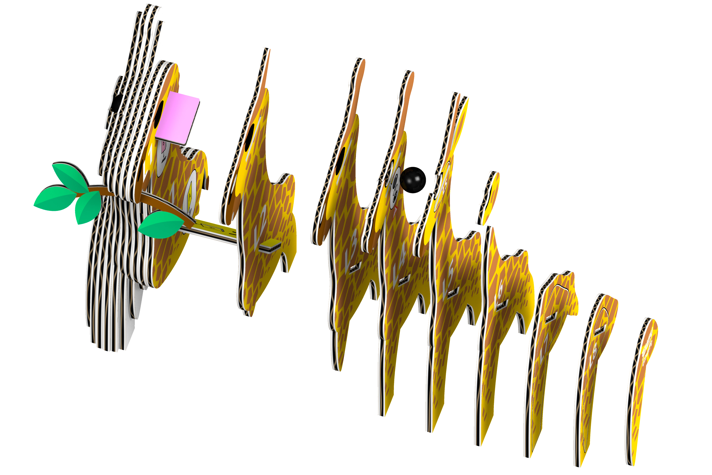 EUGY Giraffe 3D Puzzle - contains 20 puzzle pieces