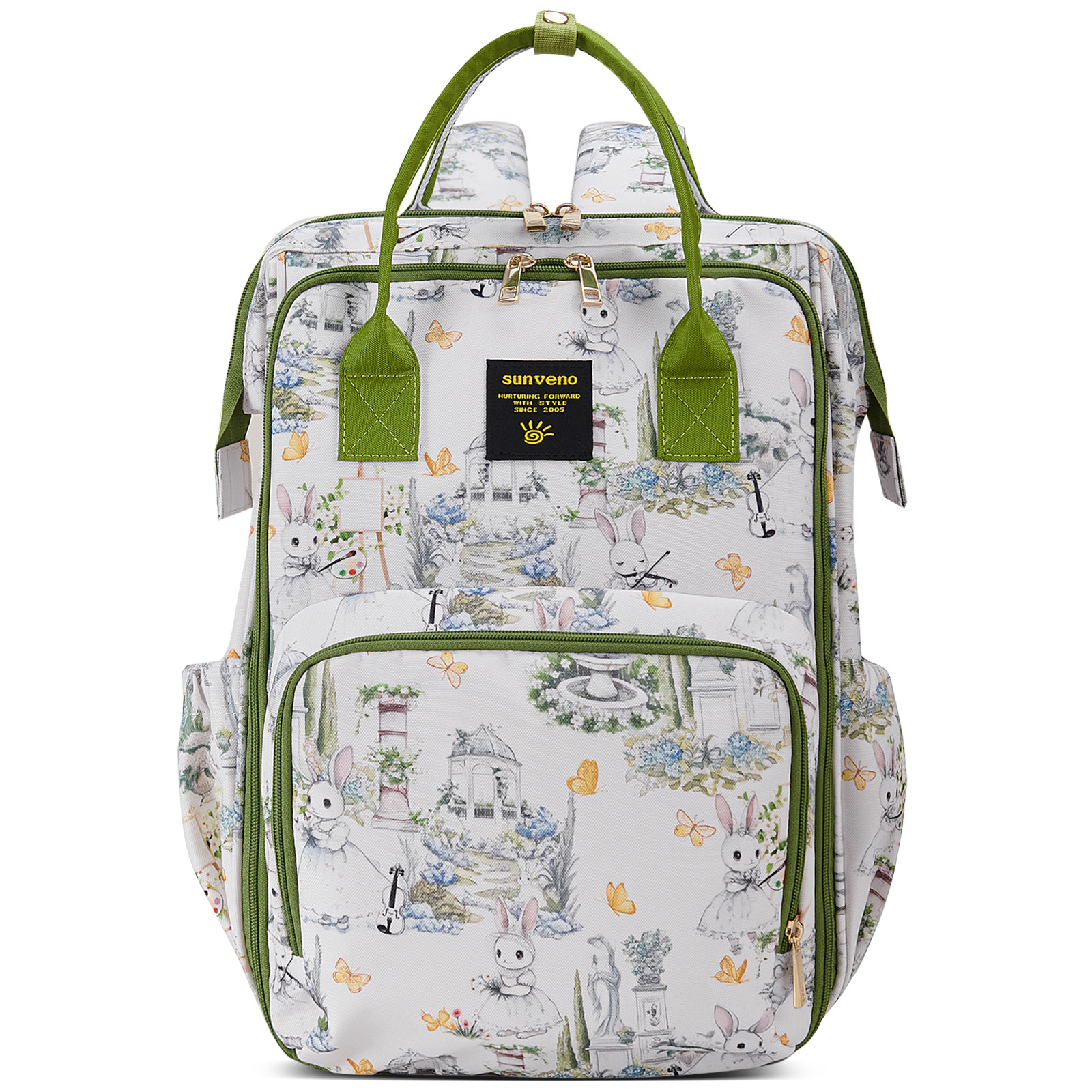 SUNVENO Wide-Open Frame Diaper Bag Backpack