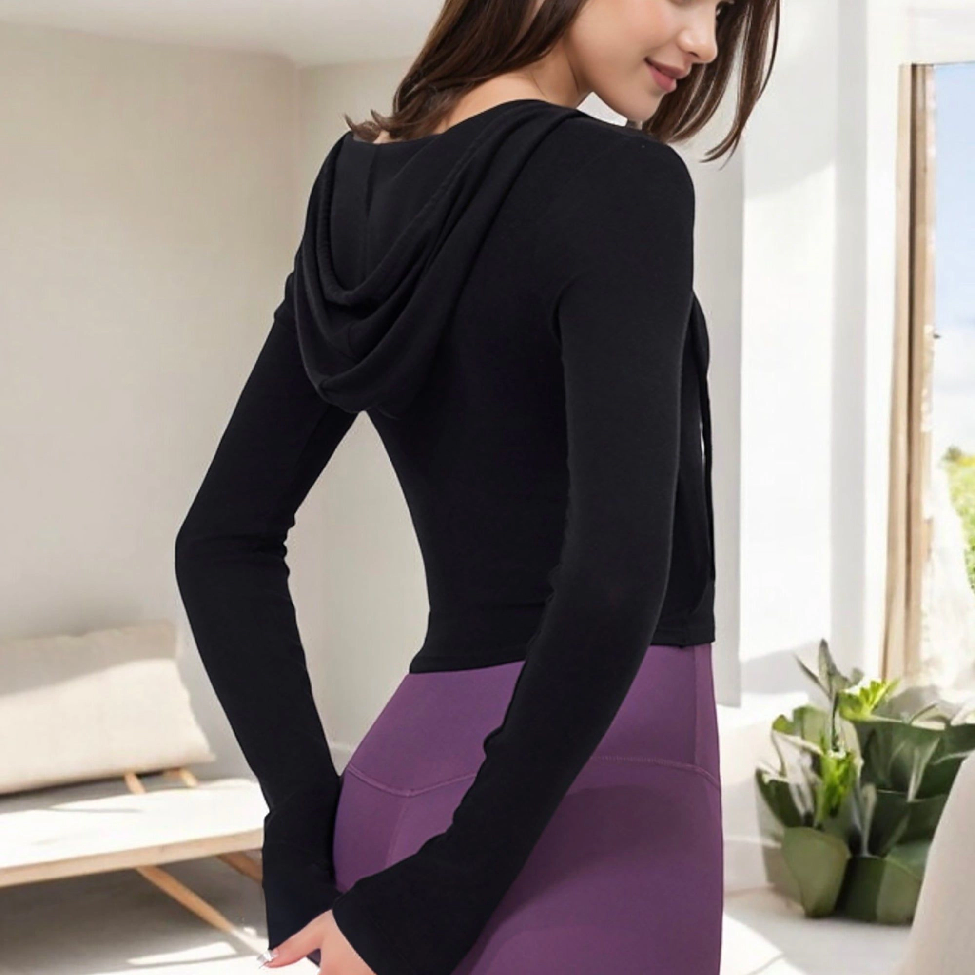 Anna-Kaci Women's Long Sleeve Wrap Hoodie with V-Neck and Side Drawstring Details for Everyday Wear