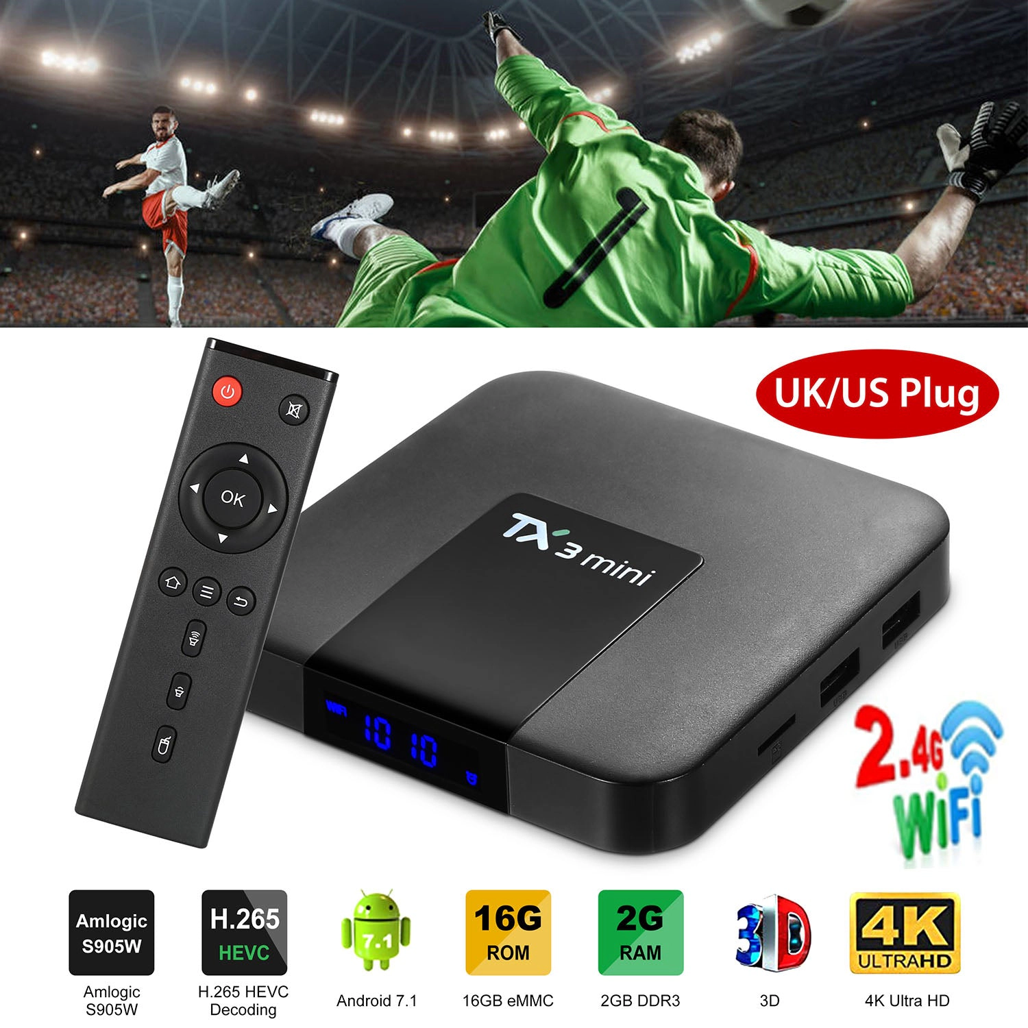 GBruno Android 7.1 4K Streaming TV Box