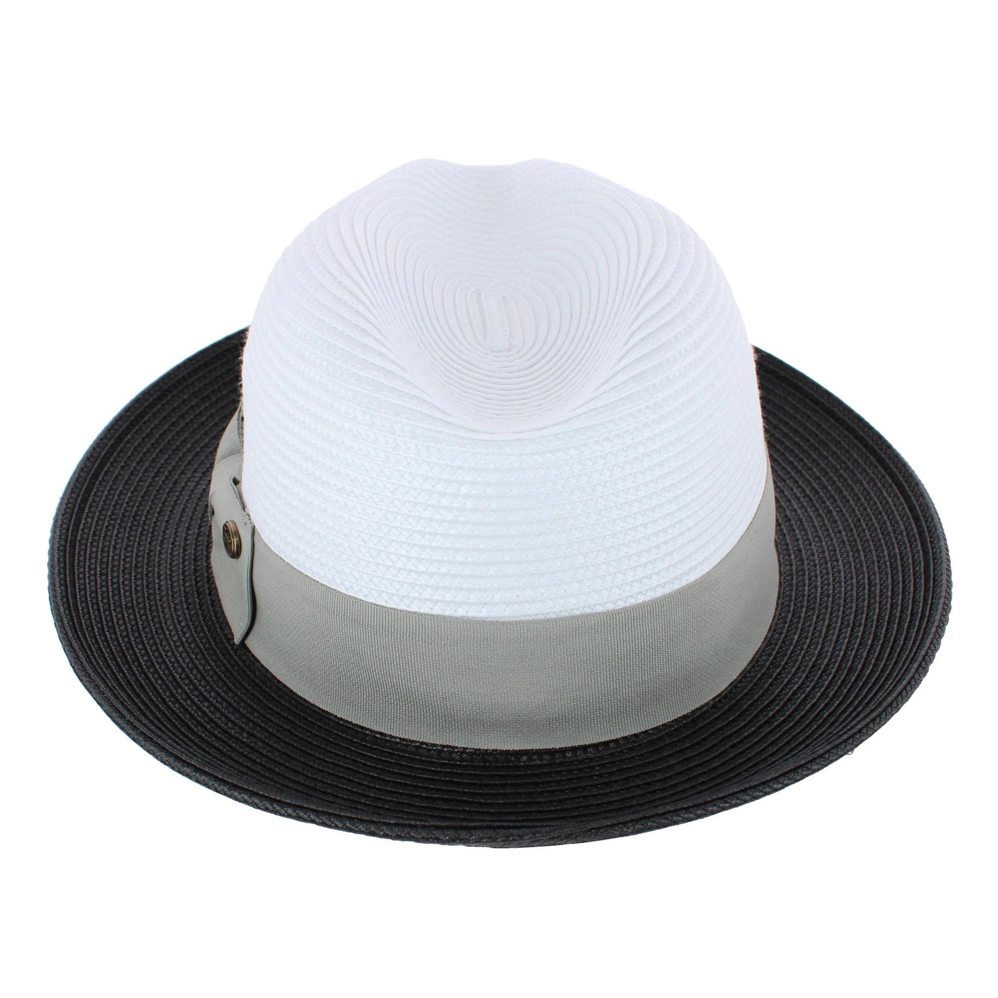 Epoch Hats Company Men's Poly Braid Two Tone Fedora With Contrast Band