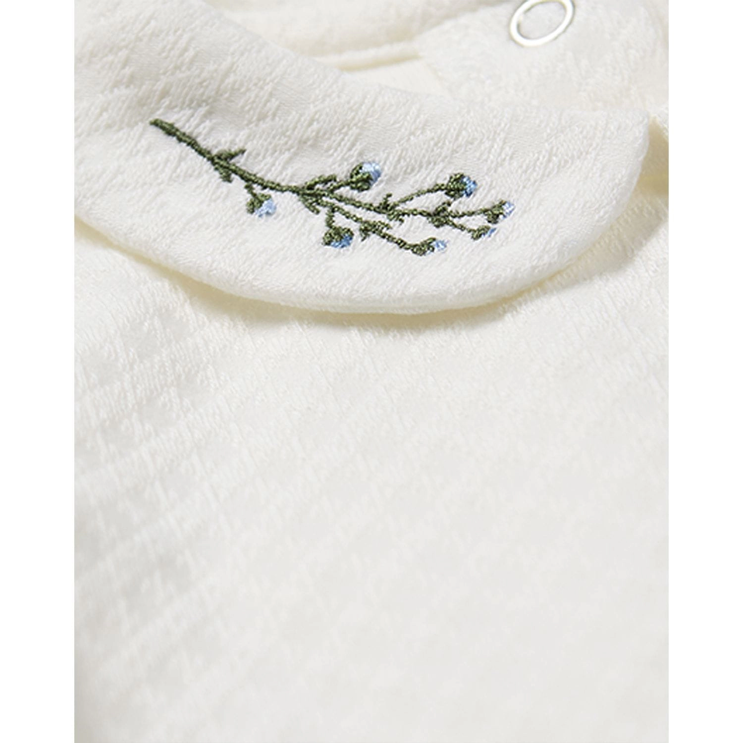 MeMoi Baby Unisex "Blue Buds Sweetest Bloom" Cotton/Rayon Embroidered Footie
