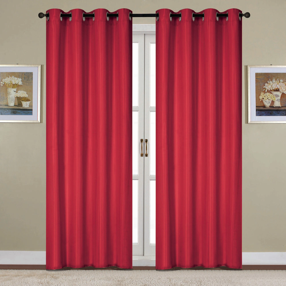 RT Designers Collection Kennedy Elegant Design Grommet Curtain Panel 54" x 90" Red