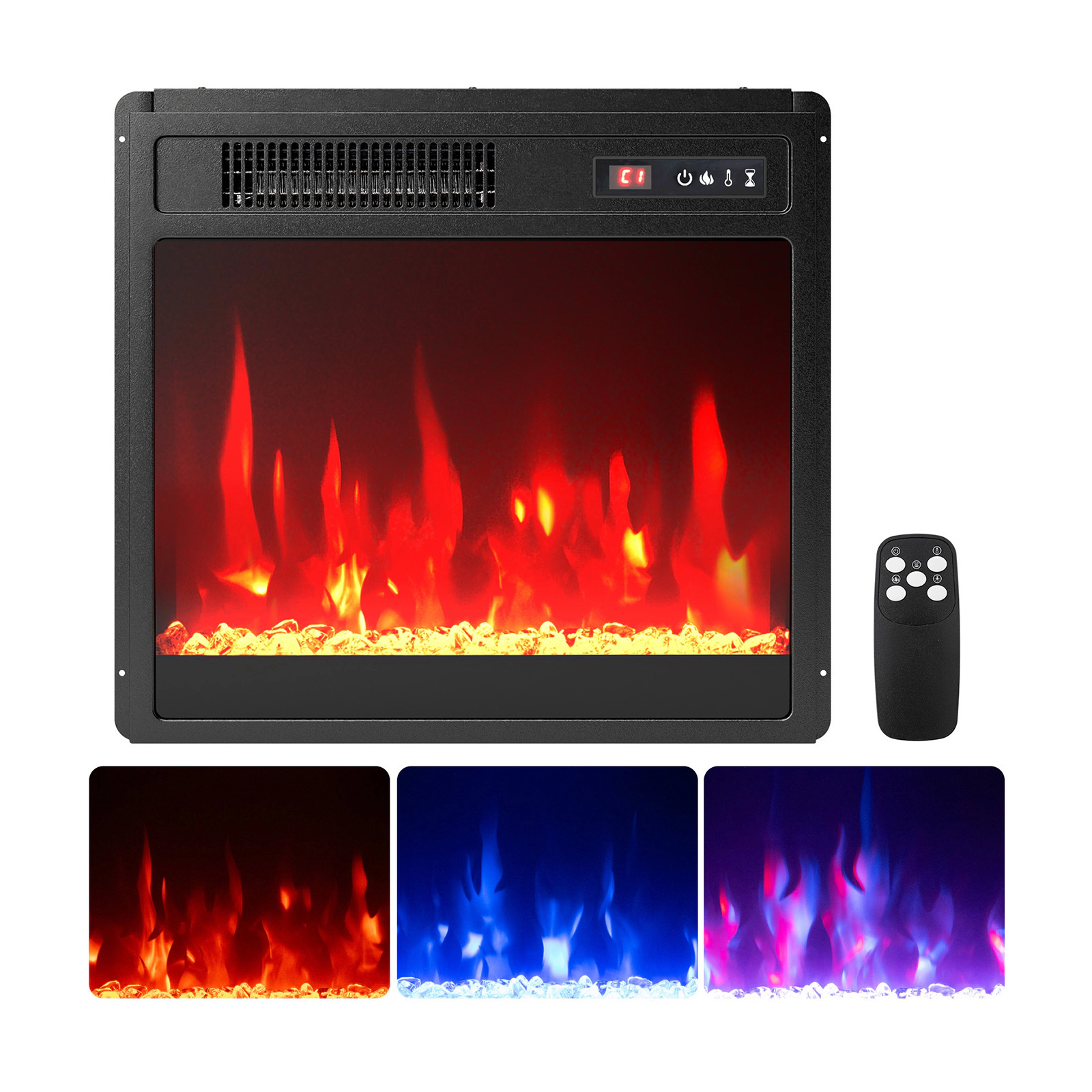 SlickBlue Electric Fireplace Insert with 5000 BTU and Flame Effects