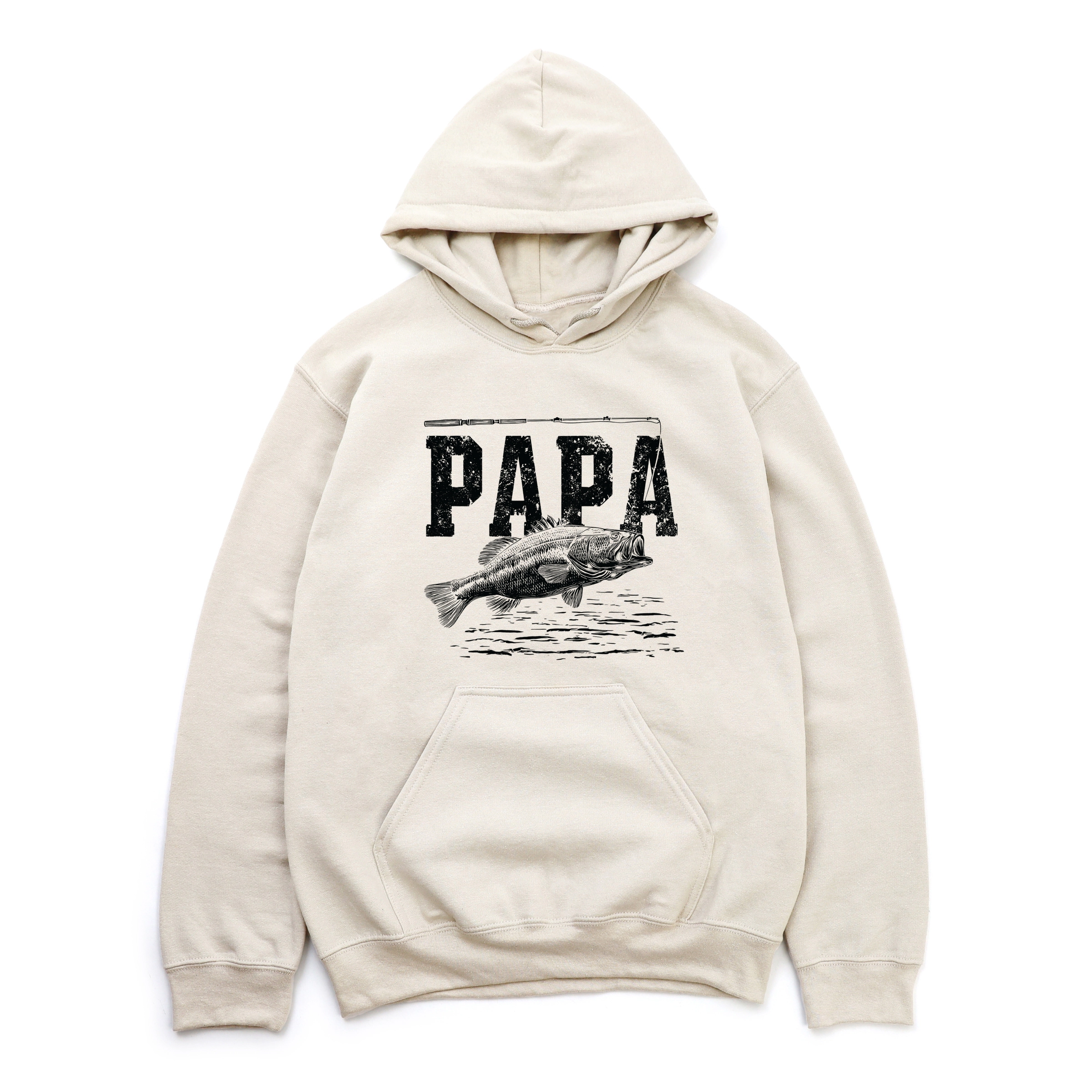 Simply Sage Market - Men's Graphic Hoodie Papa Fishing Distressed
