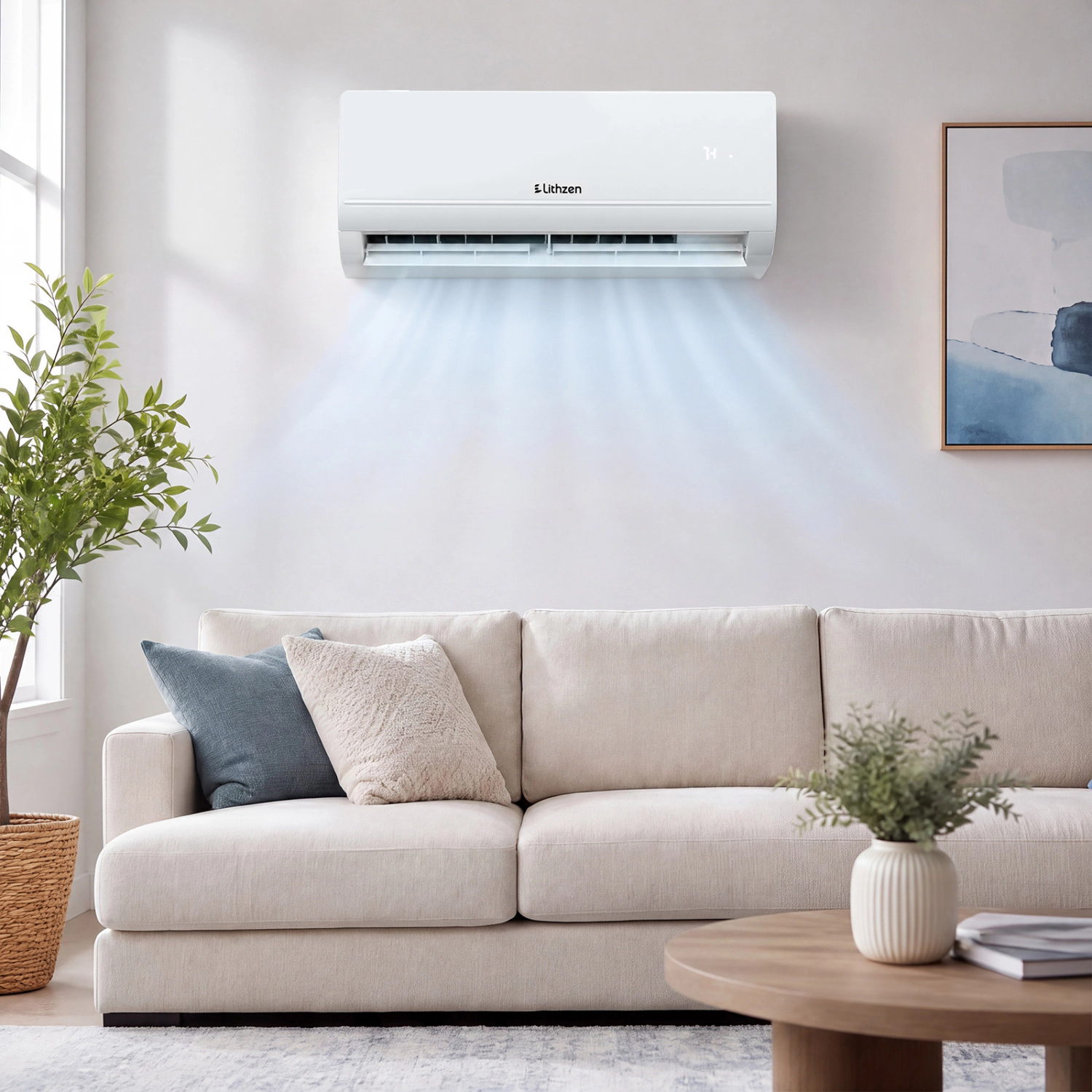LJG Lithzen 12000 BTU 208-230V 17 SEER2 Mini Split Air Conditioner and Heater WiFi Enabled