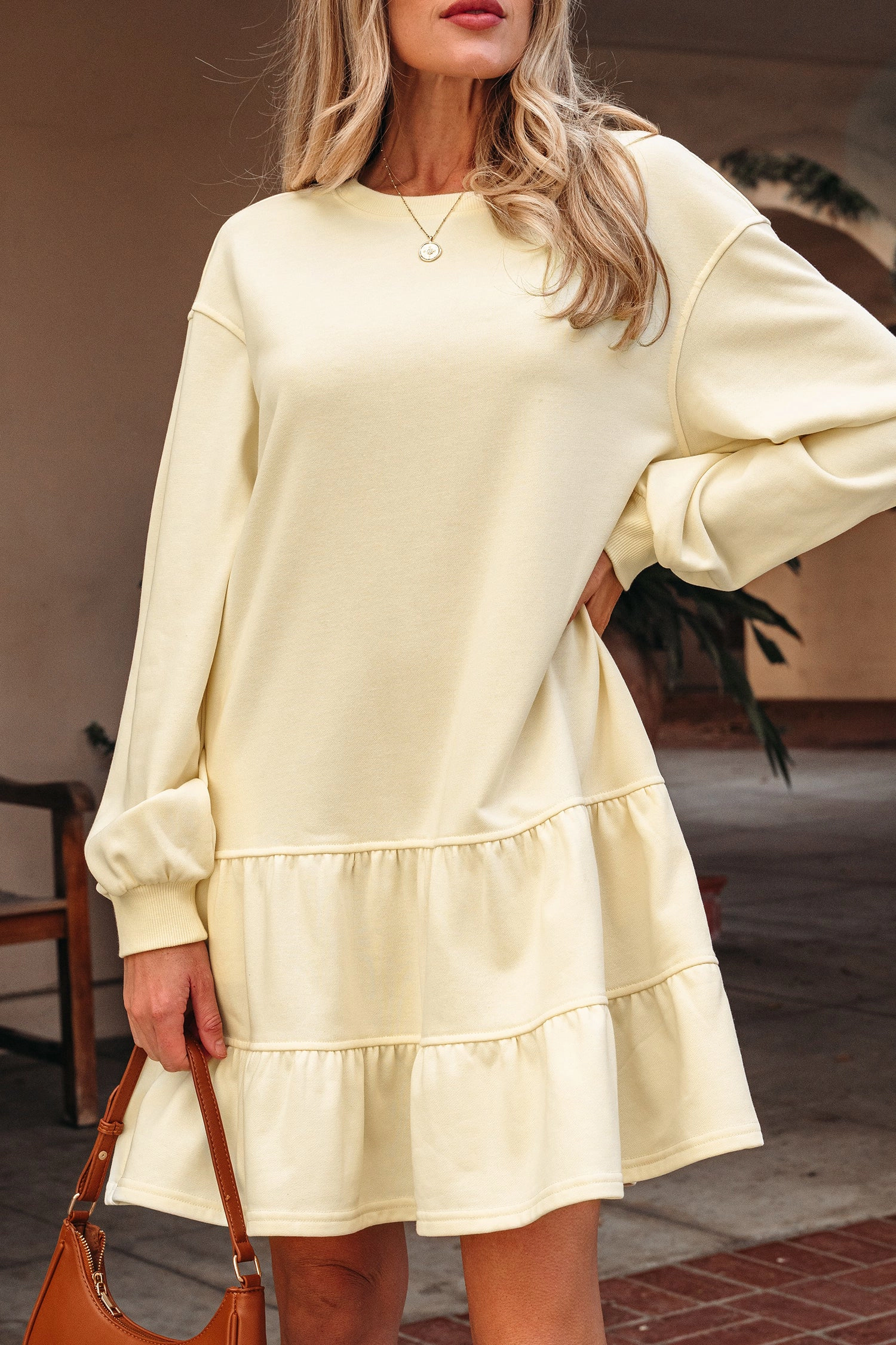 Threaded Pear Women's Ramona Sleeve Loose Mini Dress