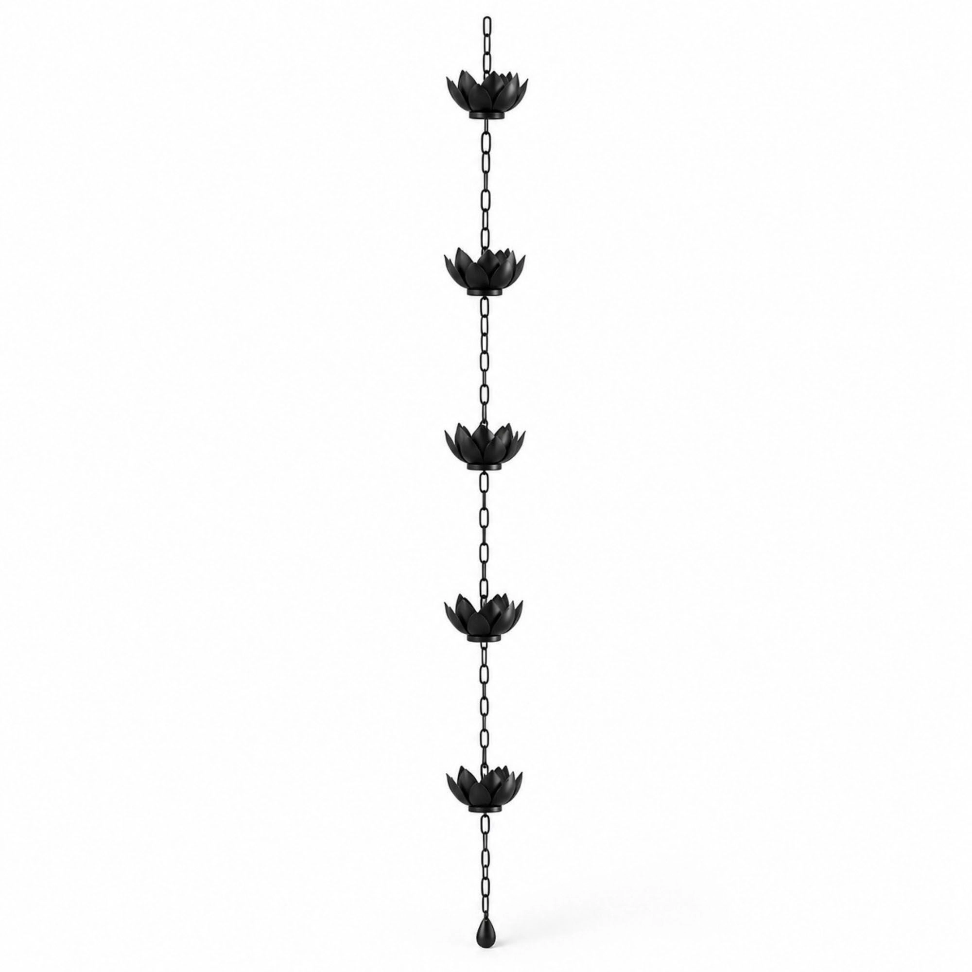 Alilang Unisex Black Lotus Rain Chain for Gutters