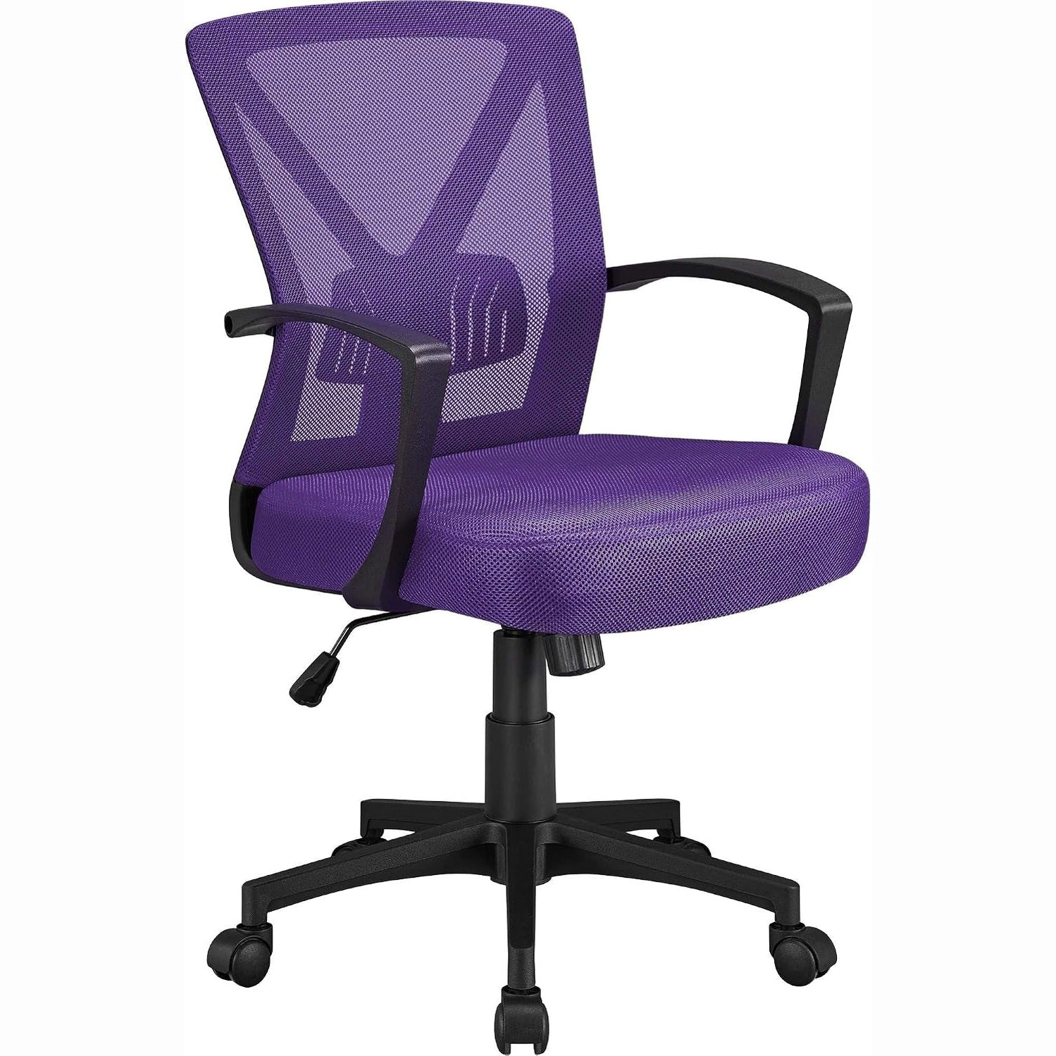Platinum-Level Office Chairs Mid-Back Mesh Office Chair Purple With Adjustable Lumbar Support Wheels For Home Office
