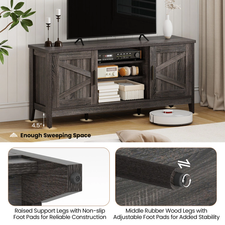 Hivvago Farmhouse Tv Stand For Tvs Up To 65 Inch Entertainment Center With 2 Storage Cabinets