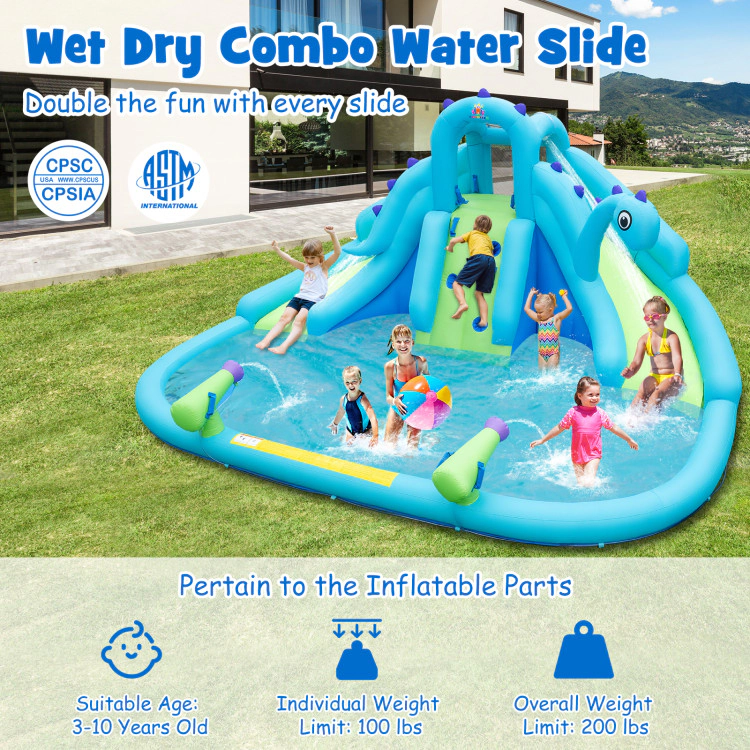 Hivvago Inflatable Water Slide with Dual Slides and Large Splash Pool (Without Blower)