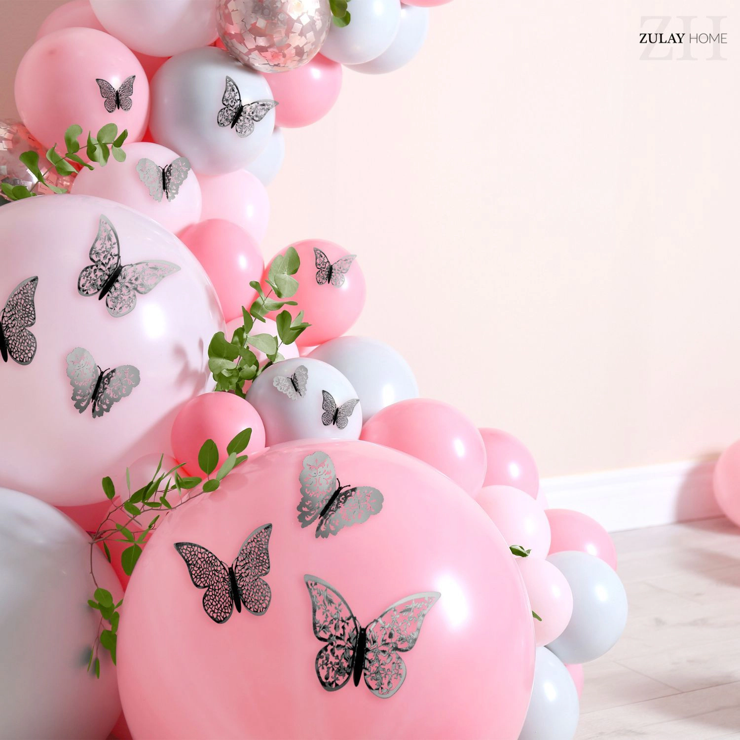 Zulay Home Removable DIY 3D Butterfly Wall Decor - 48pcs with 3 Wing Designs
