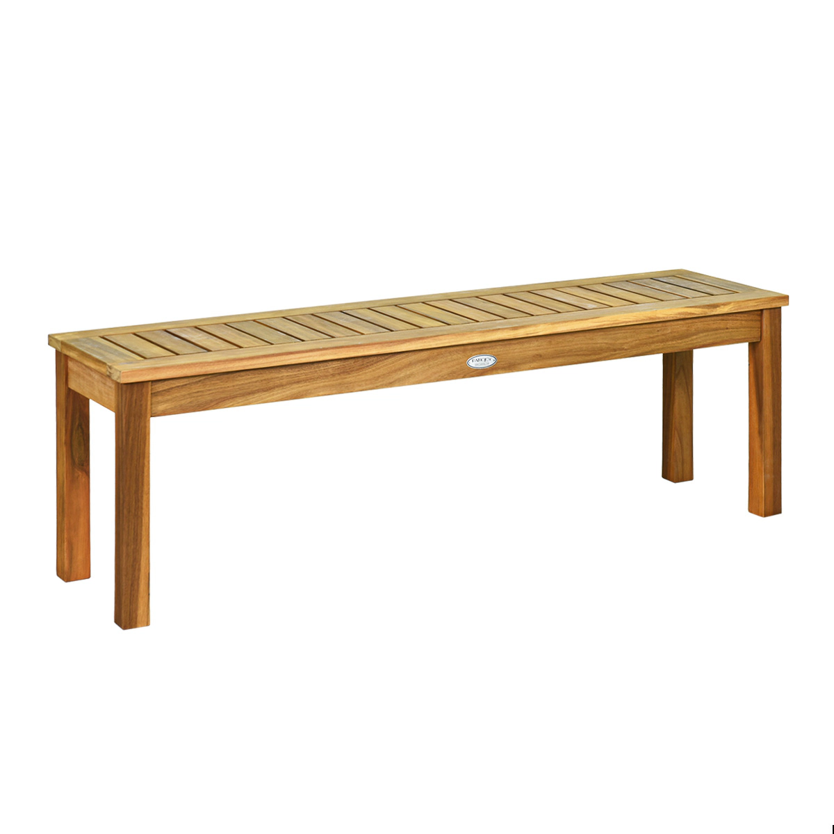 LJG 52 Inch Outdoor Acacia Wood Dining Bench Chair