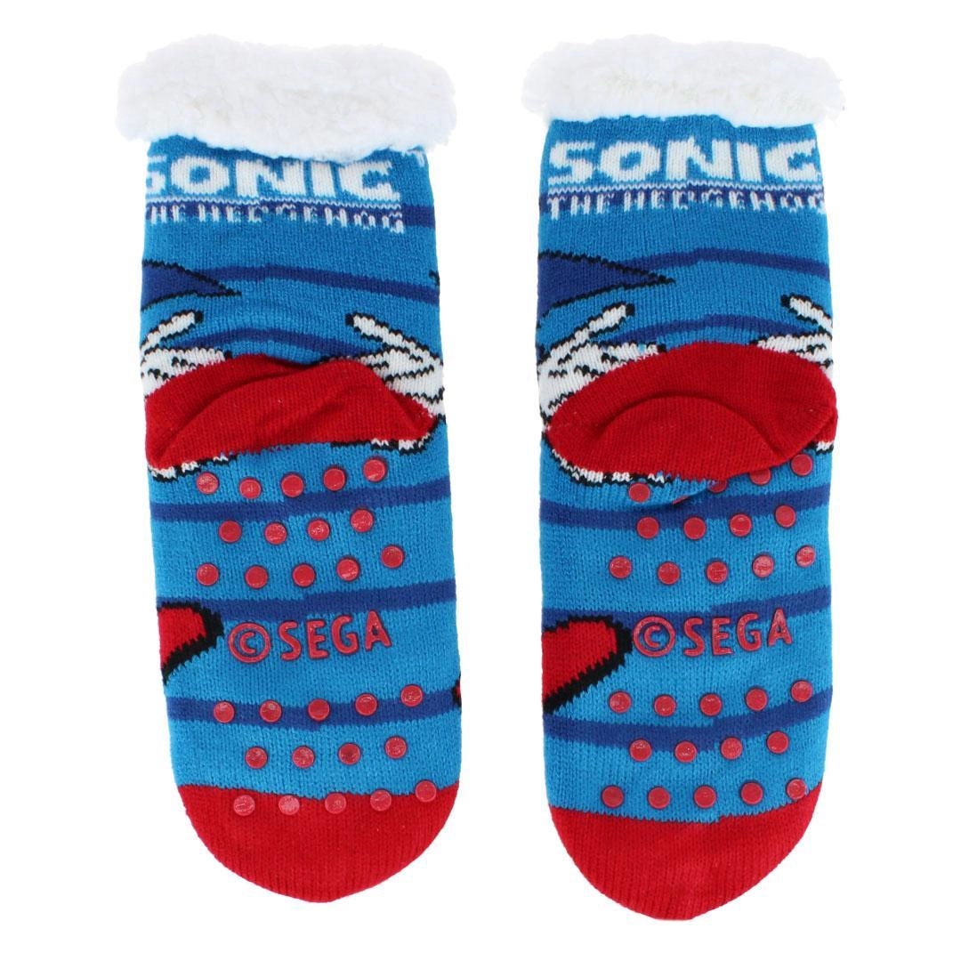 Textiel Trade Boy's Sega's Sonic the Hedgehog Sherpa Lined Slipper Socks