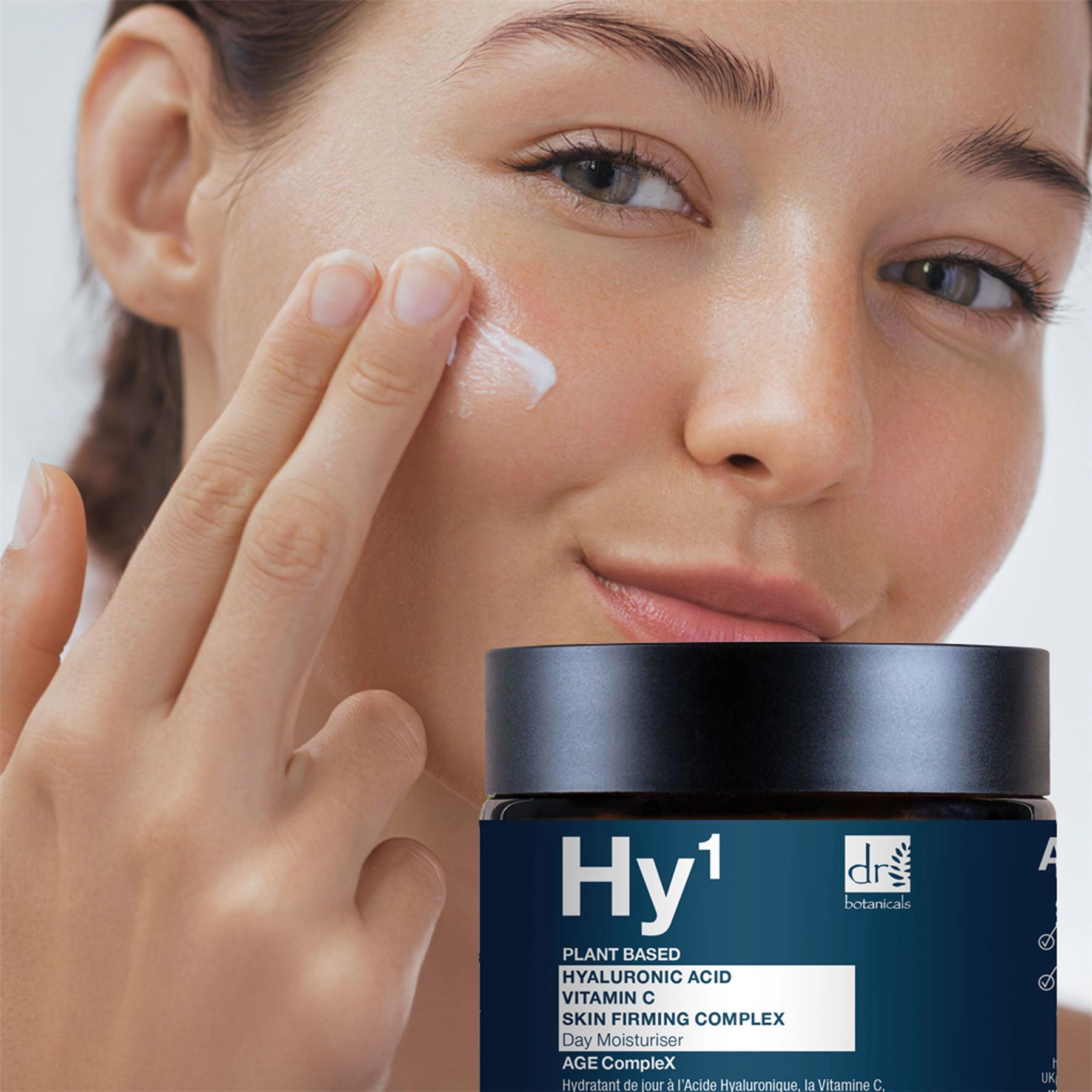 Dr Botanicals Hyaluronic Acid 1% & Vitamin C 1% Day Moisturiser 60ml - Hydrating, Brightening, Anti-Ageing