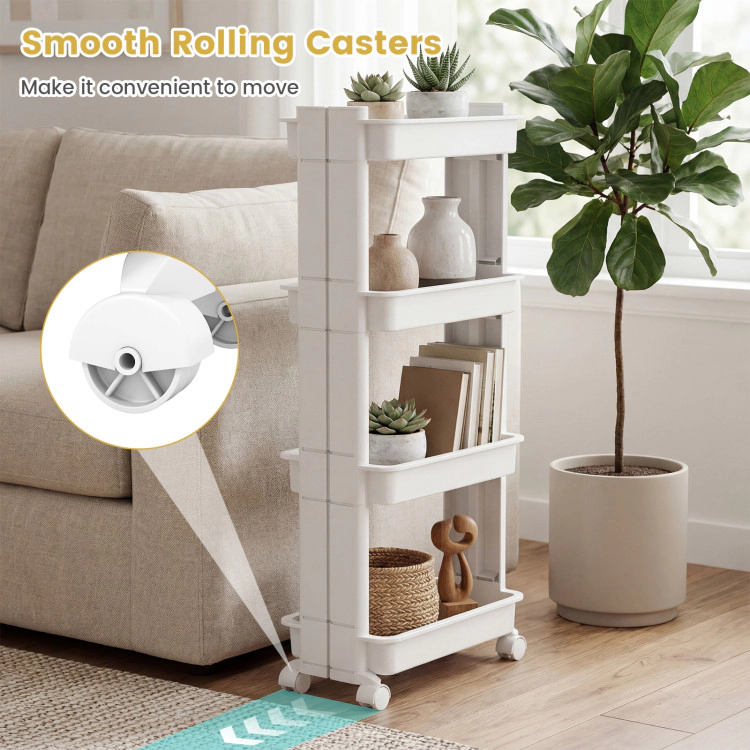 Hivvago Rolling Utility Cart with Detachable Trays & Smooth Wheels