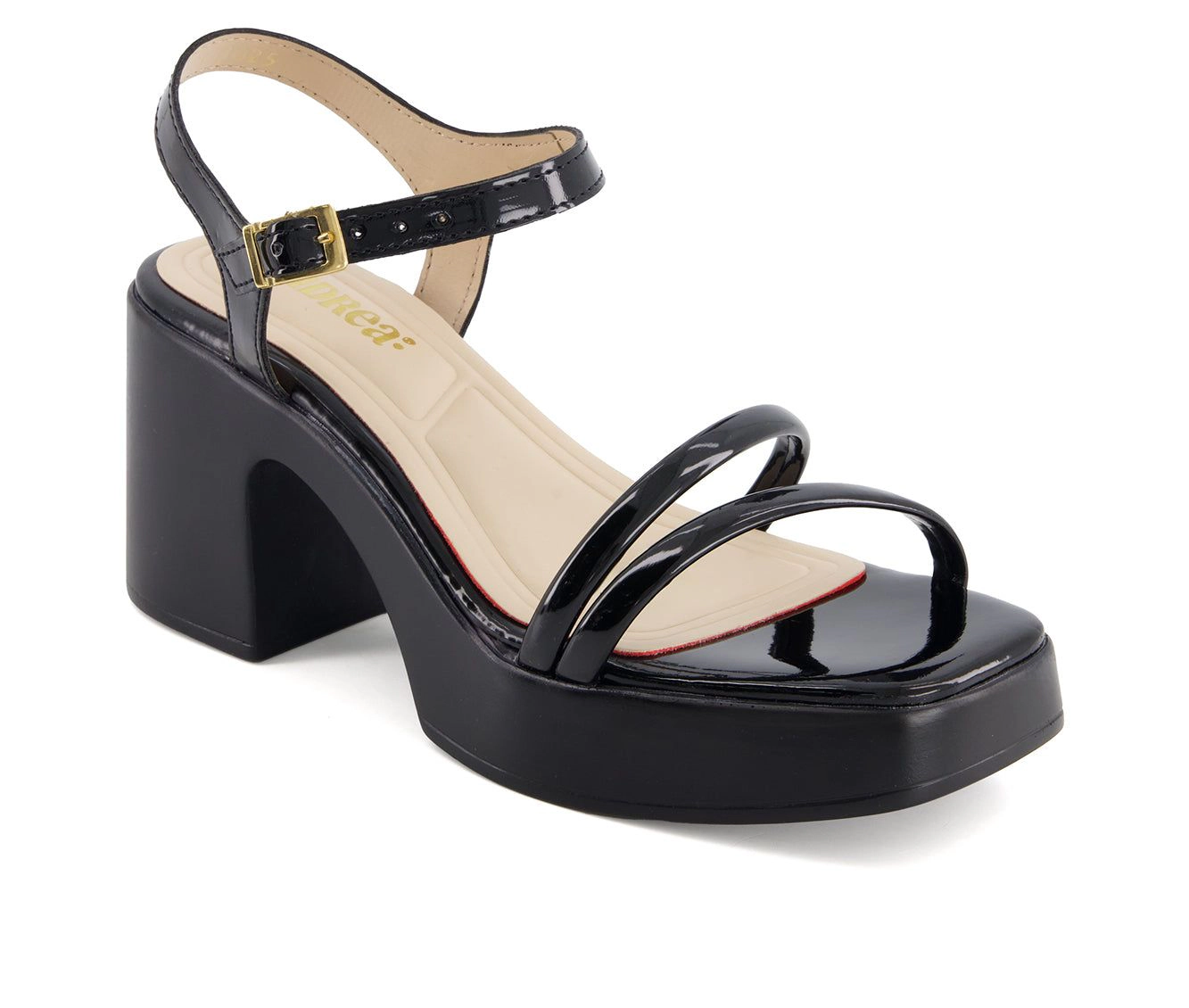 Andrea Womens Ankle Strap Medium Platform Heeled Sandals