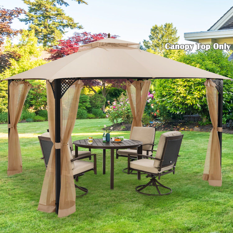 Hivvago Gazebo Replacement Top With Air Vent And Drainage Holes