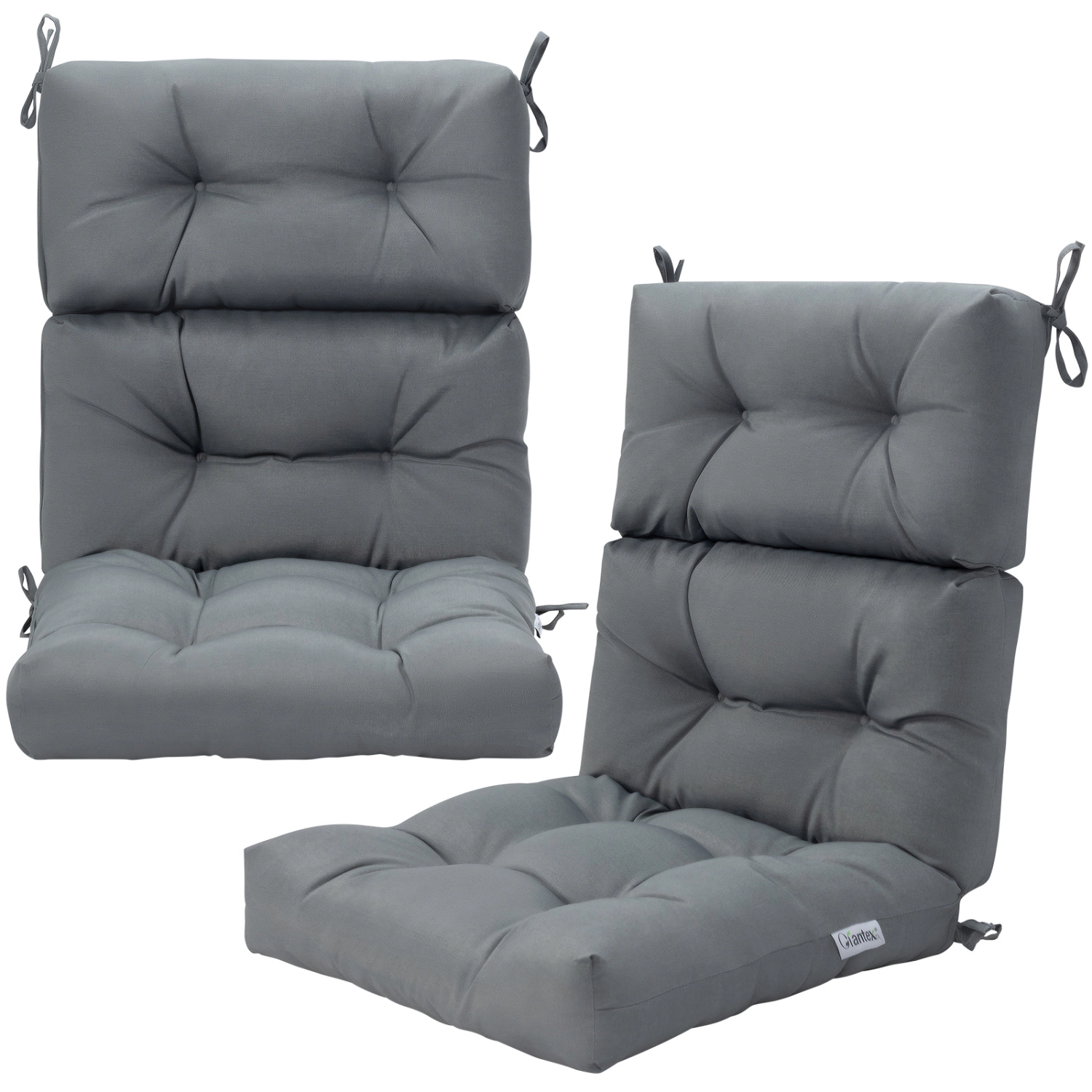 LJG Set of 2 High Back Chair Cushion with Adjustable Height