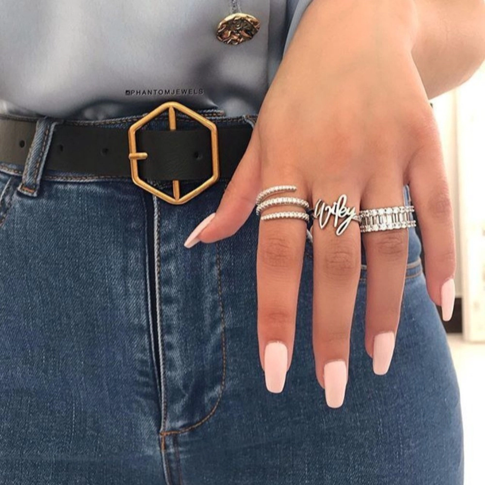 Shiny Personalized Three Ring Fashion Cubic Zirconia Cocktail Ring