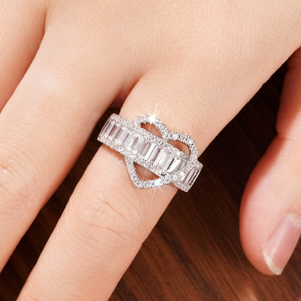 Novel Heart Love Jewelry Ring Women Romantic Wedding Band Accessories