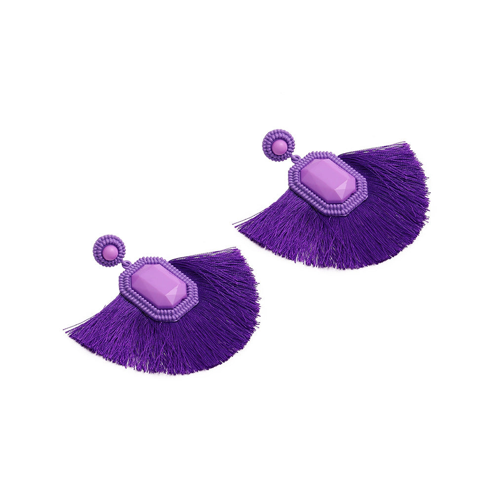 SOHI Women's Purple Drop Earrings