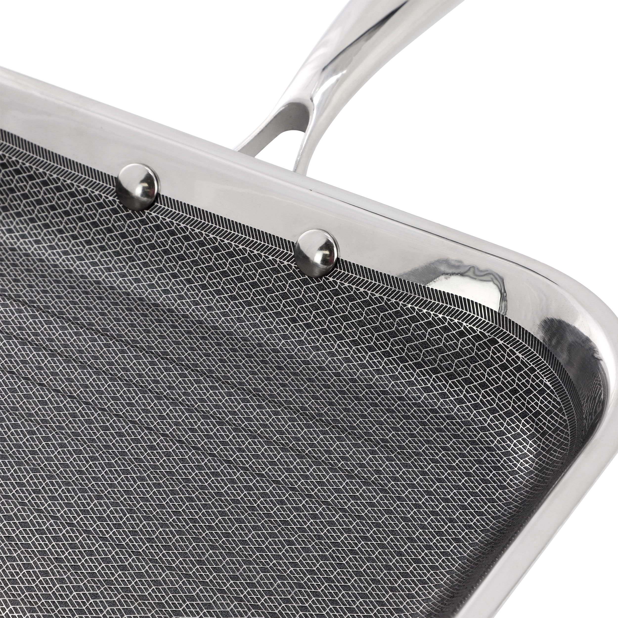 Oster Modessa 11in Platinum Collection Hybrid Nonstick Square Grill Pan in Silver