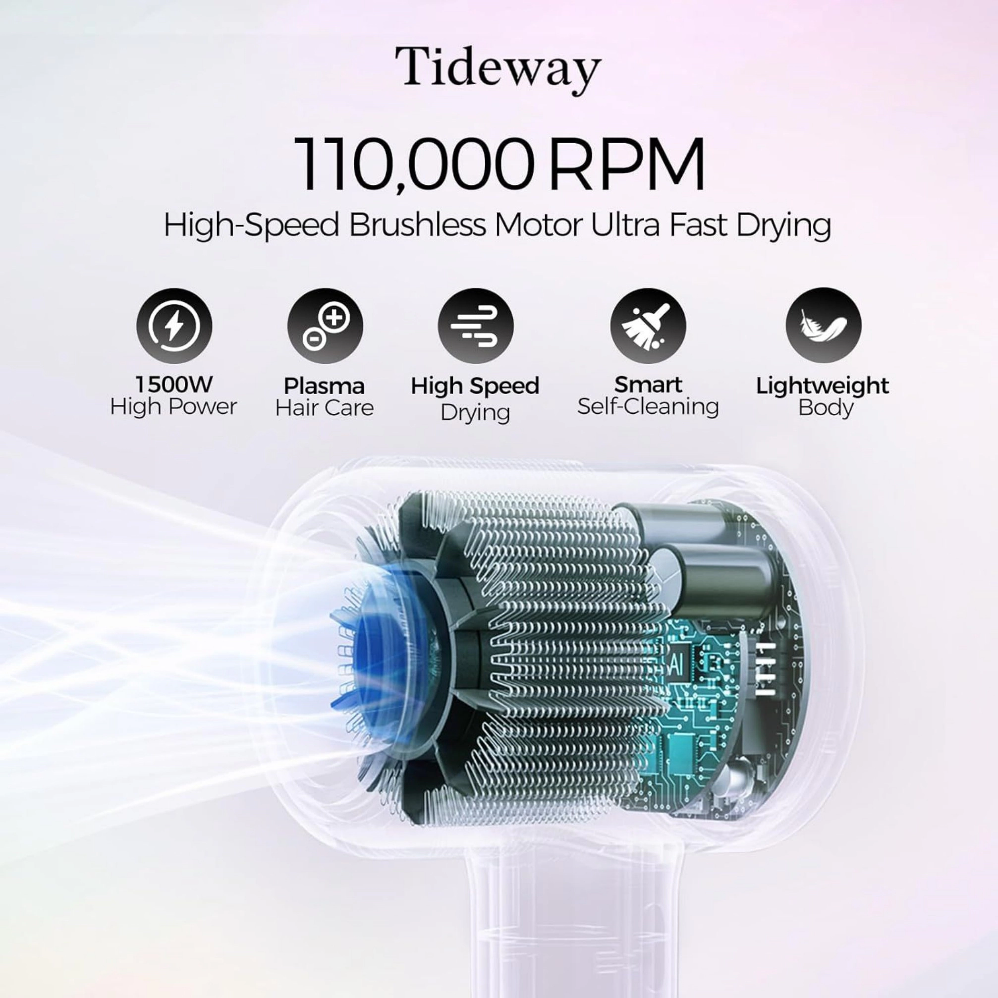 Tideway H11 AURA High-Speed Plasma Hair Dryer with Diffuser