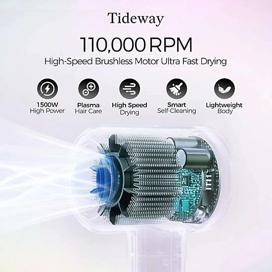 Tideway H11 AURA High-Speed Plasma Hair Dryer with Diffuser
