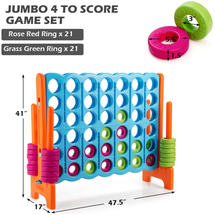 Hivvago 4 in A Row 4-to-Score Giant Jumbo Game Set for Family Party Holiday