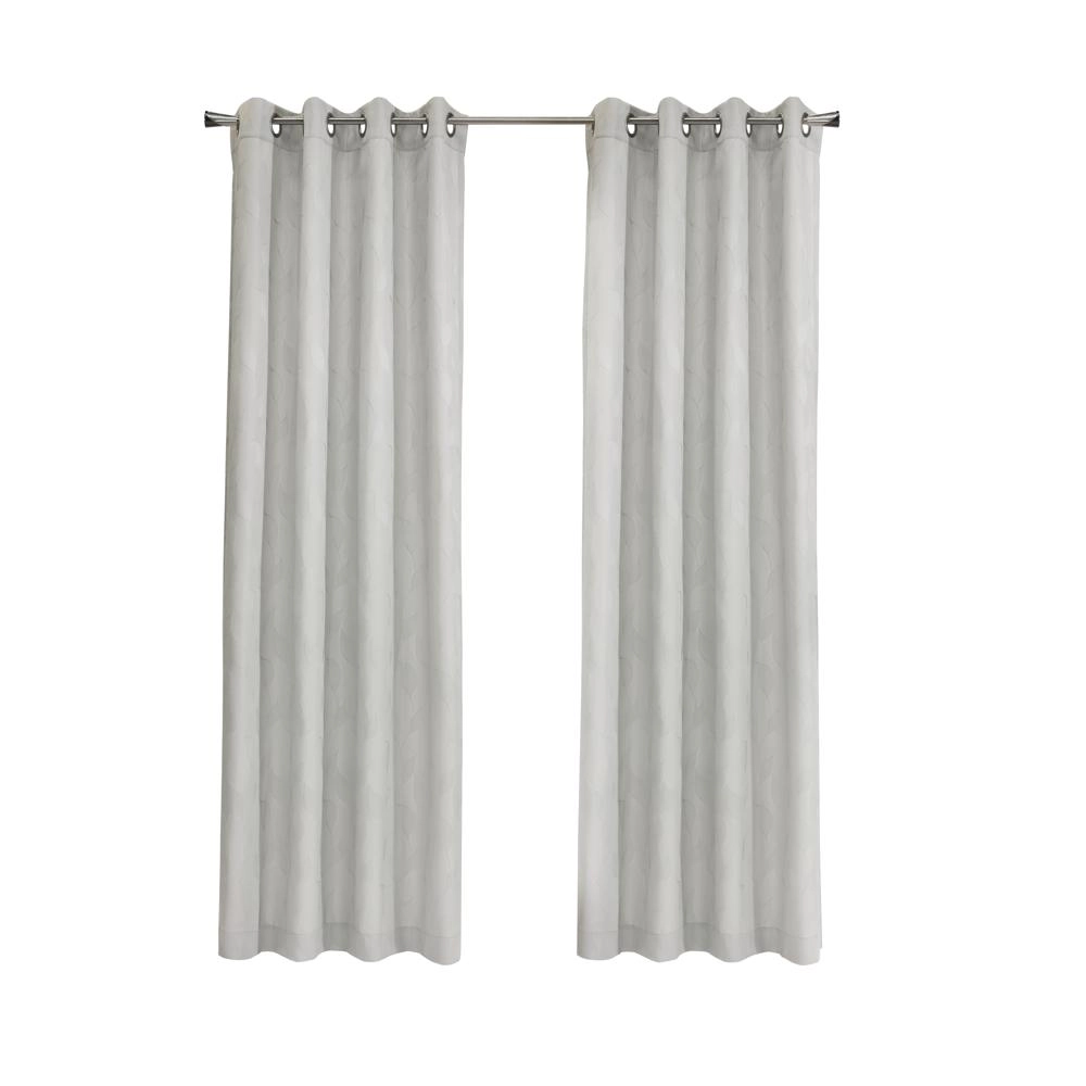 Habitat Corsica Light Filtering Grommet Botanical Textured Jacquard Curtain Panel for Bedroom 52" x 84" Grey