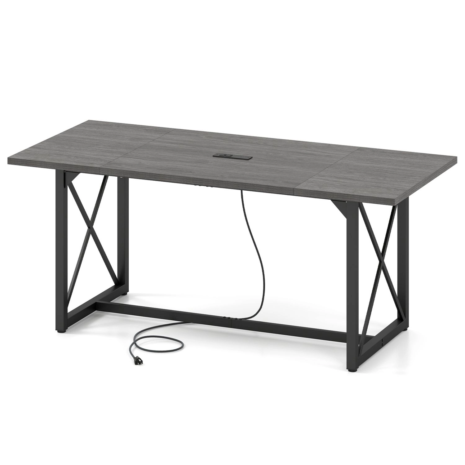 SlickBlue 6FT Conference Table with Power Outlets for 6-8 People
