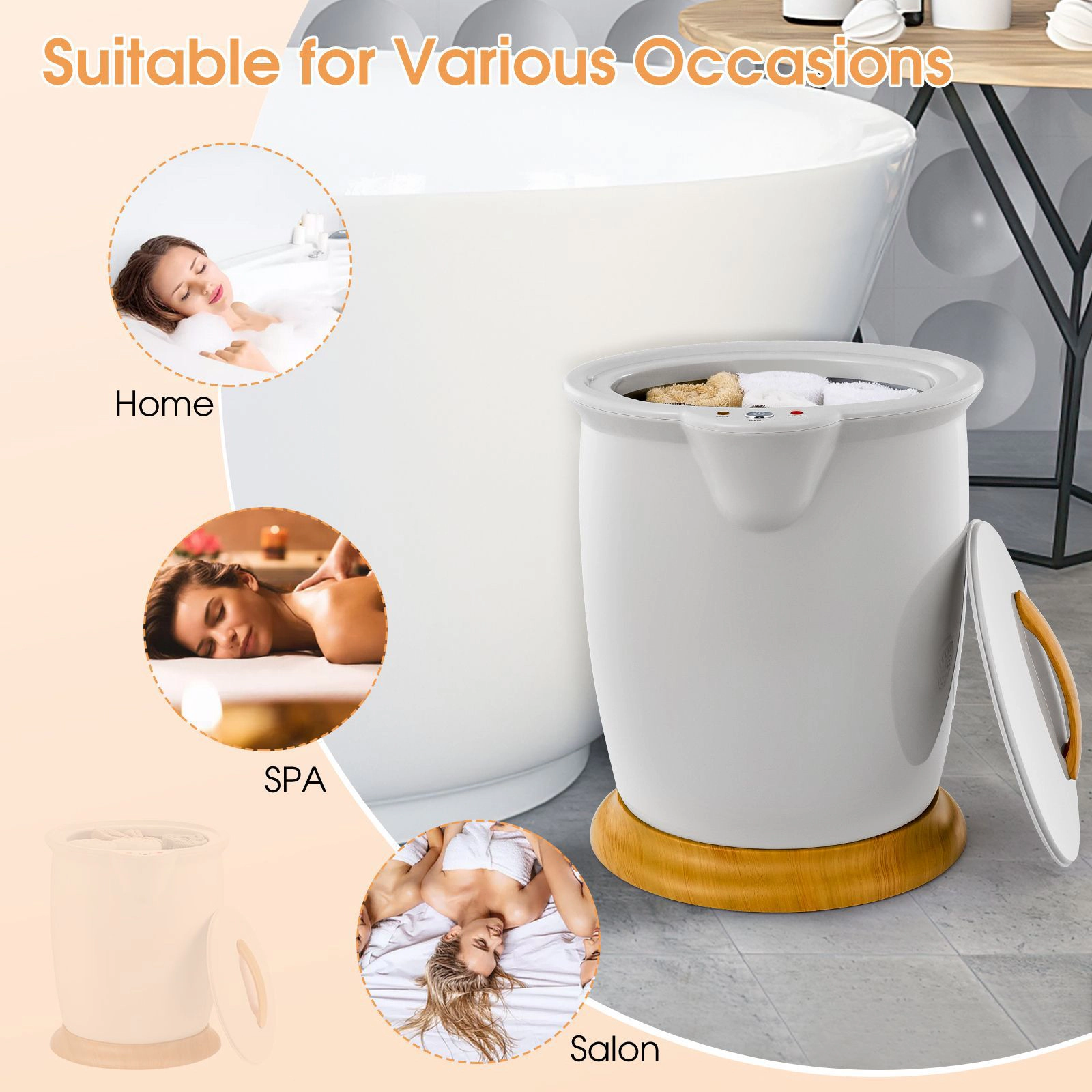 SlickBlue 20L Towel Warmer Bucket with Fragrance Holder and Timer